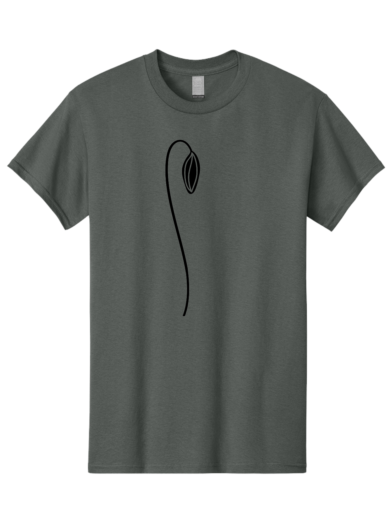Sprouting-Seed Men'S Graphic Tee, 100% Cotton, Comfortable Casual Summer Wear, Machine Washable, Sprouting Seed, Minimalist Design, Simple Illustration, Seedling Growth, Germination Process, Black Outline, Elegant Simplicity, Modern Art Aac240