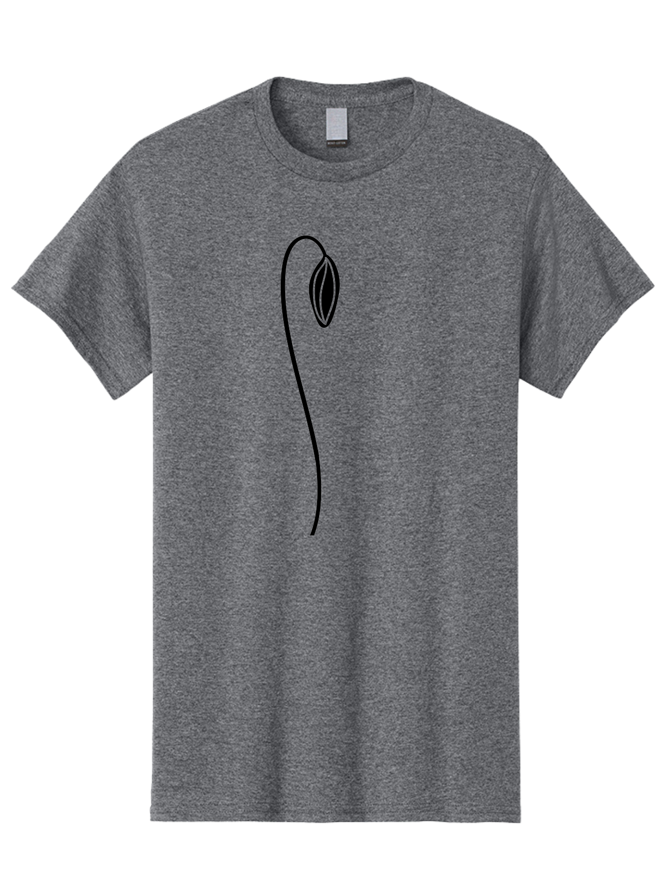 Sprouting-Seed Men'S Graphic Tee, 100% Cotton, Comfortable Casual Summer Wear, Machine Washable, Sprouting Seed, Minimalist Design, Simple Illustration, Seedling Growth, Germination Process, Black Outline, Elegant Simplicity, Modern Art Aac240