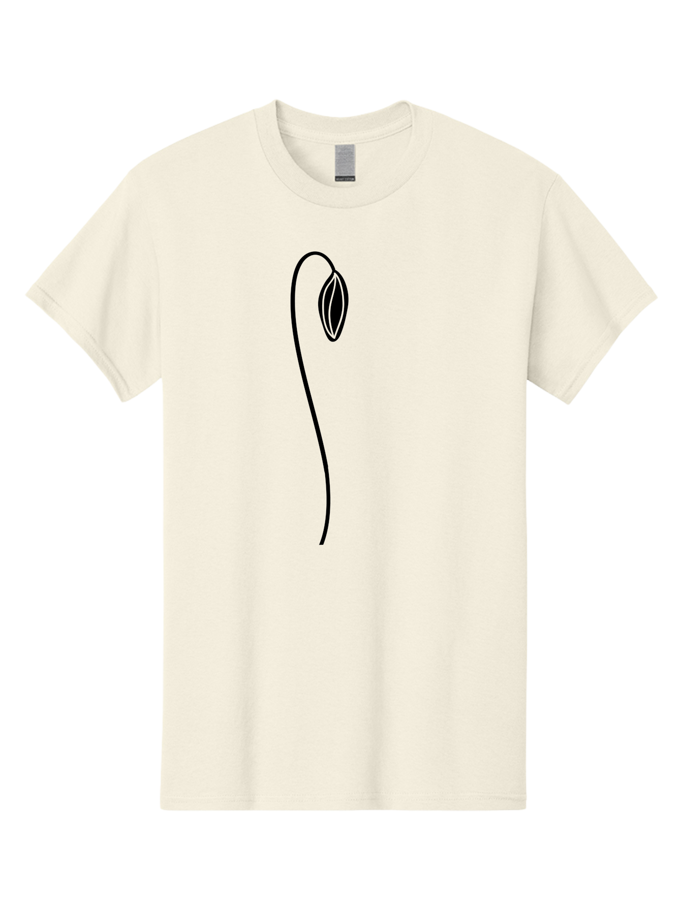 Sprouting-Seed Men'S Graphic Tee, 100% Cotton, Comfortable Casual Summer Wear, Machine Washable, Sprouting Seed, Minimalist Design, Simple Illustration, Seedling Growth, Germination Process, Black Outline, Elegant Simplicity, Modern Art Aac240