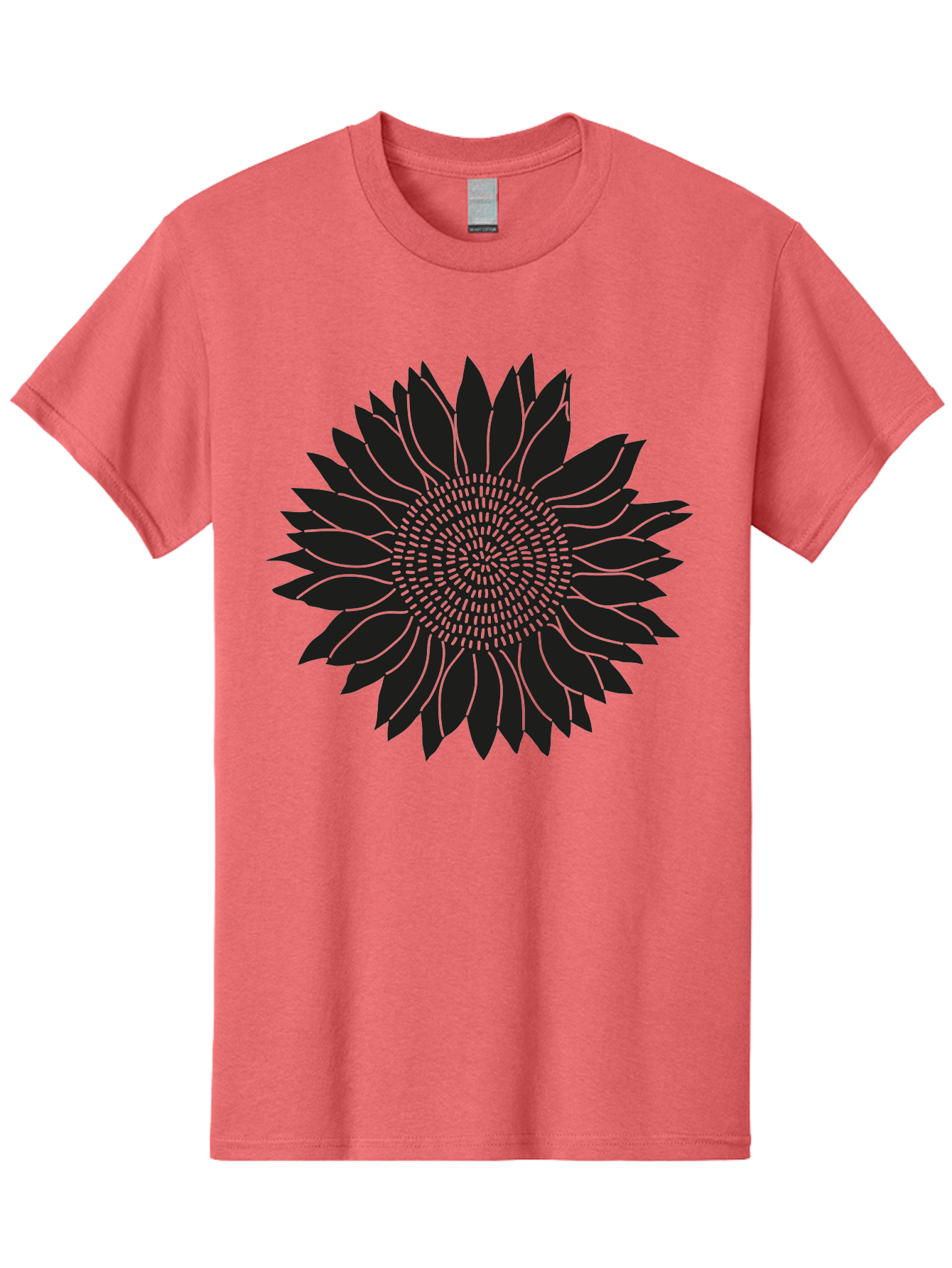 Sunflower-Silhouette Men'S Graphic Tee, 100% Cotton, Comfortable Casual Summer Wear, Machine Washable, Sunflower Graphic, Floral Design, Black And Green, Flower Silhouette, Neon Outline, Nature Inspired Art, Botanical Illustration Aac241