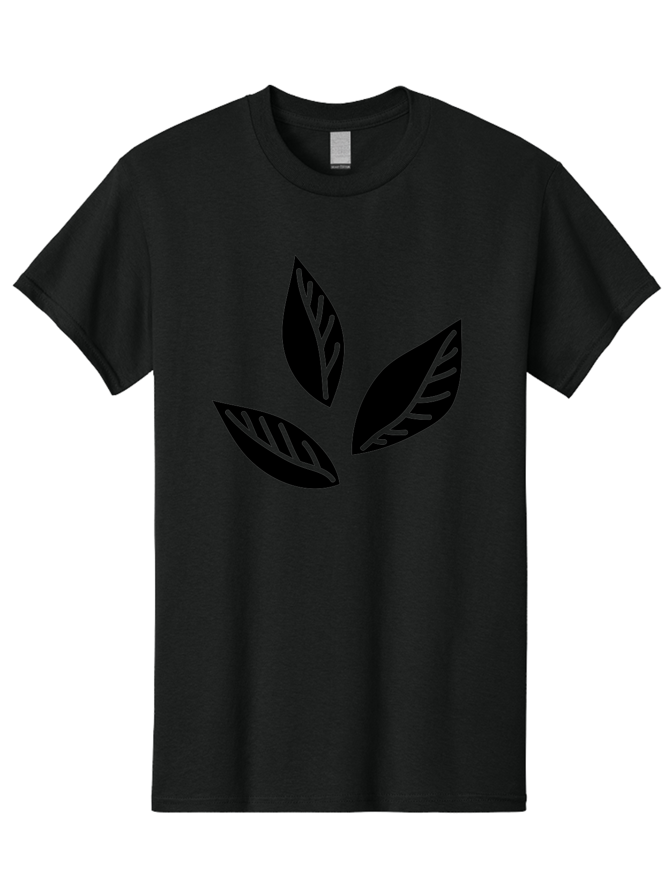 Three-Leaves Men'S Graphic Tee, 100% Cotton, Comfortable Casual Summer Wear, Machine Washable, Three Leaves, Leafy Greens, Cannabis Leaves, Marijuana Leaves, Leaf Design, Minimalist Art, Green And Black, Simple Graphics, Abstract Leaves Aac242