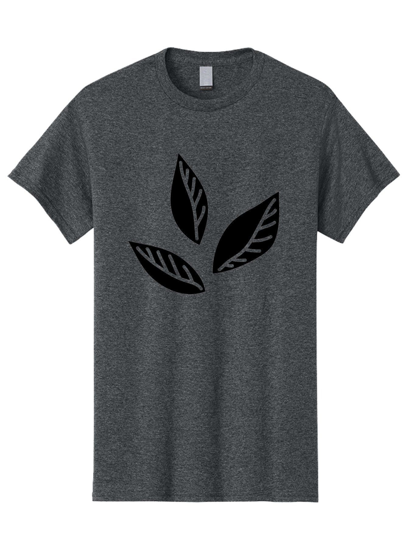 Three-Leaves Men'S Graphic Tee, 100% Cotton, Comfortable Casual Summer Wear, Machine Washable, Three Leaves, Leafy Greens, Cannabis Leaves, Marijuana Leaves, Leaf Design, Minimalist Art, Green And Black, Simple Graphics, Abstract Leaves Aac242
