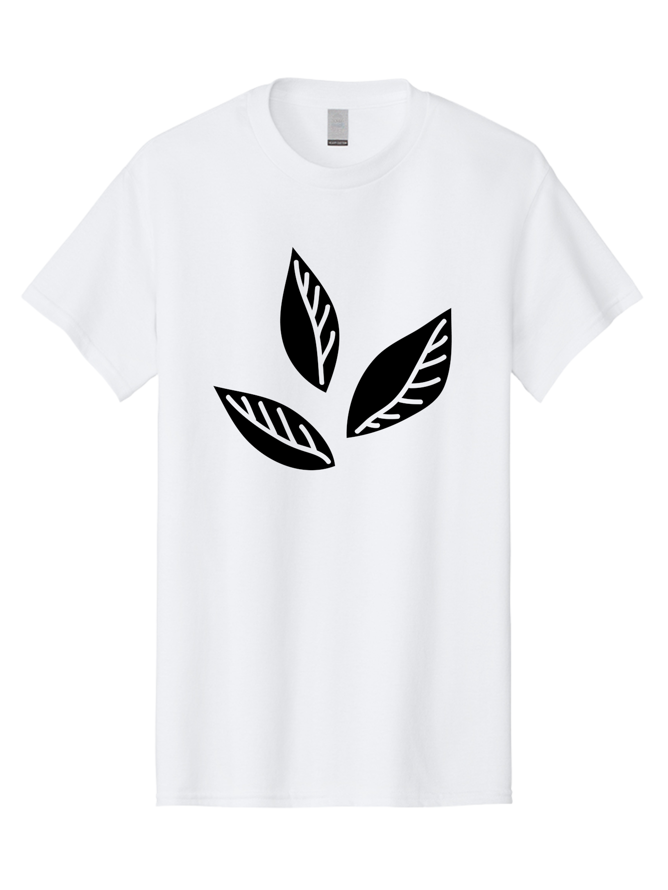 Three-Leaves Men'S Graphic Tee, 100% Cotton, Comfortable Casual Summer Wear, Machine Washable, Three Leaves, Leafy Greens, Cannabis Leaves, Marijuana Leaves, Leaf Design, Minimalist Art, Green And Black, Simple Graphics, Abstract Leaves Aac242