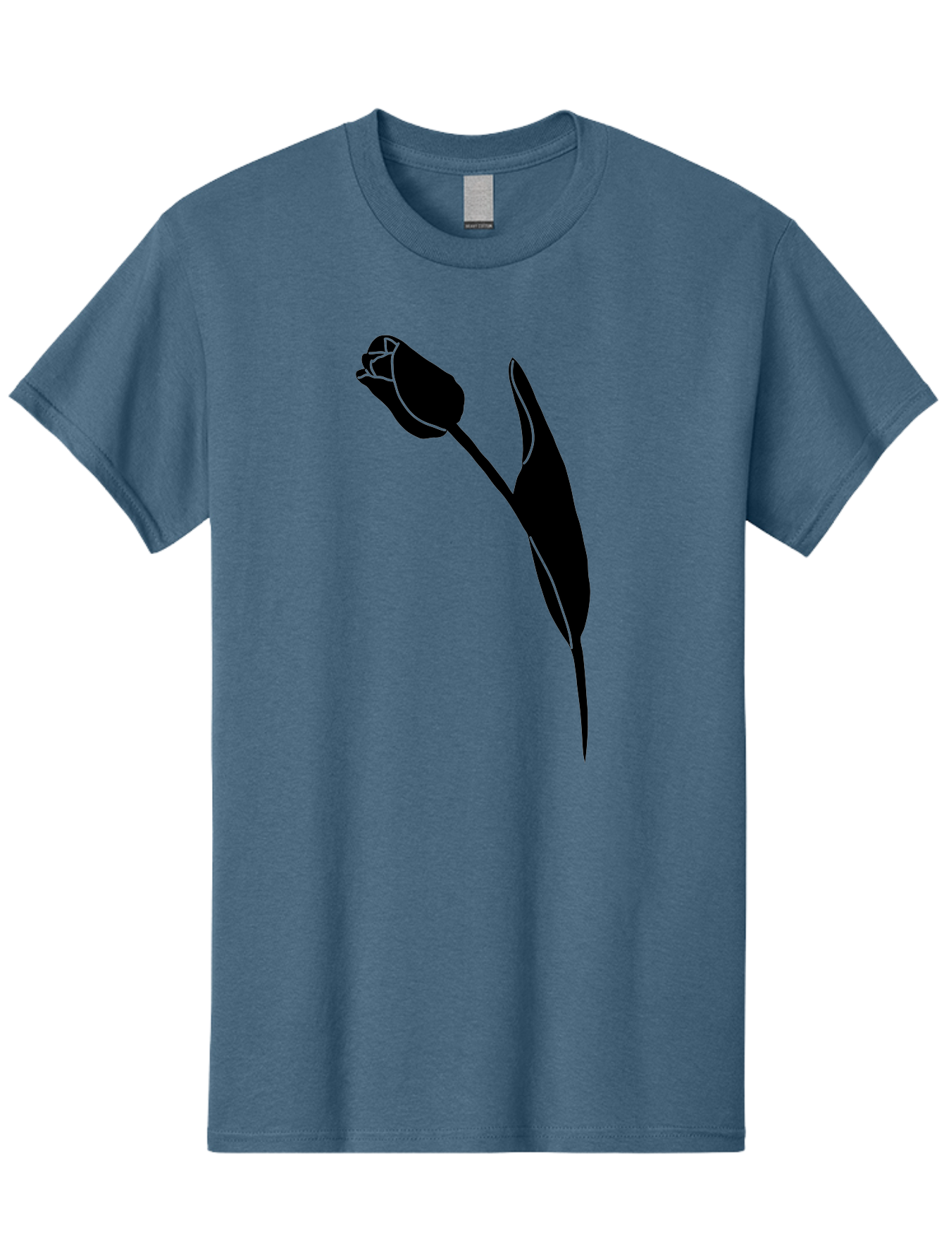 Tulip-Silhouette-1 Men'S Graphic Tee, 100% Cotton, Comfortable Casual Summer Wear, Machine Washable, Tulip Silhouette, Flower Graphic, Minimalist Design, Simple Shapes, Elegant Illustration, Floral Motif, Budding Flower Aac244
