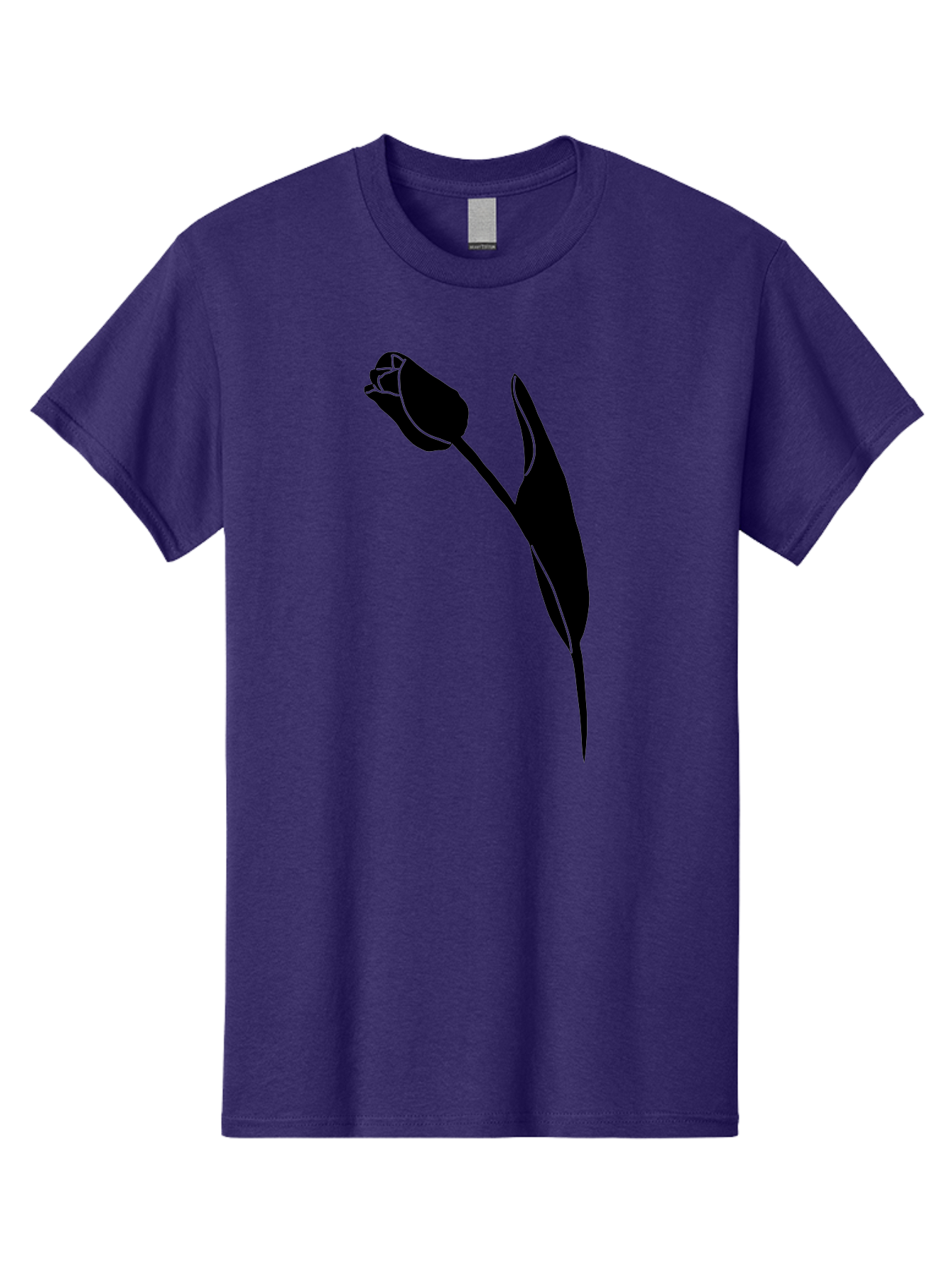 Tulip-Silhouette-1 Men'S Graphic Tee, 100% Cotton, Comfortable Casual Summer Wear, Machine Washable, Tulip Silhouette, Flower Graphic, Minimalist Design, Simple Shapes, Elegant Illustration, Floral Motif, Budding Flower Aac244