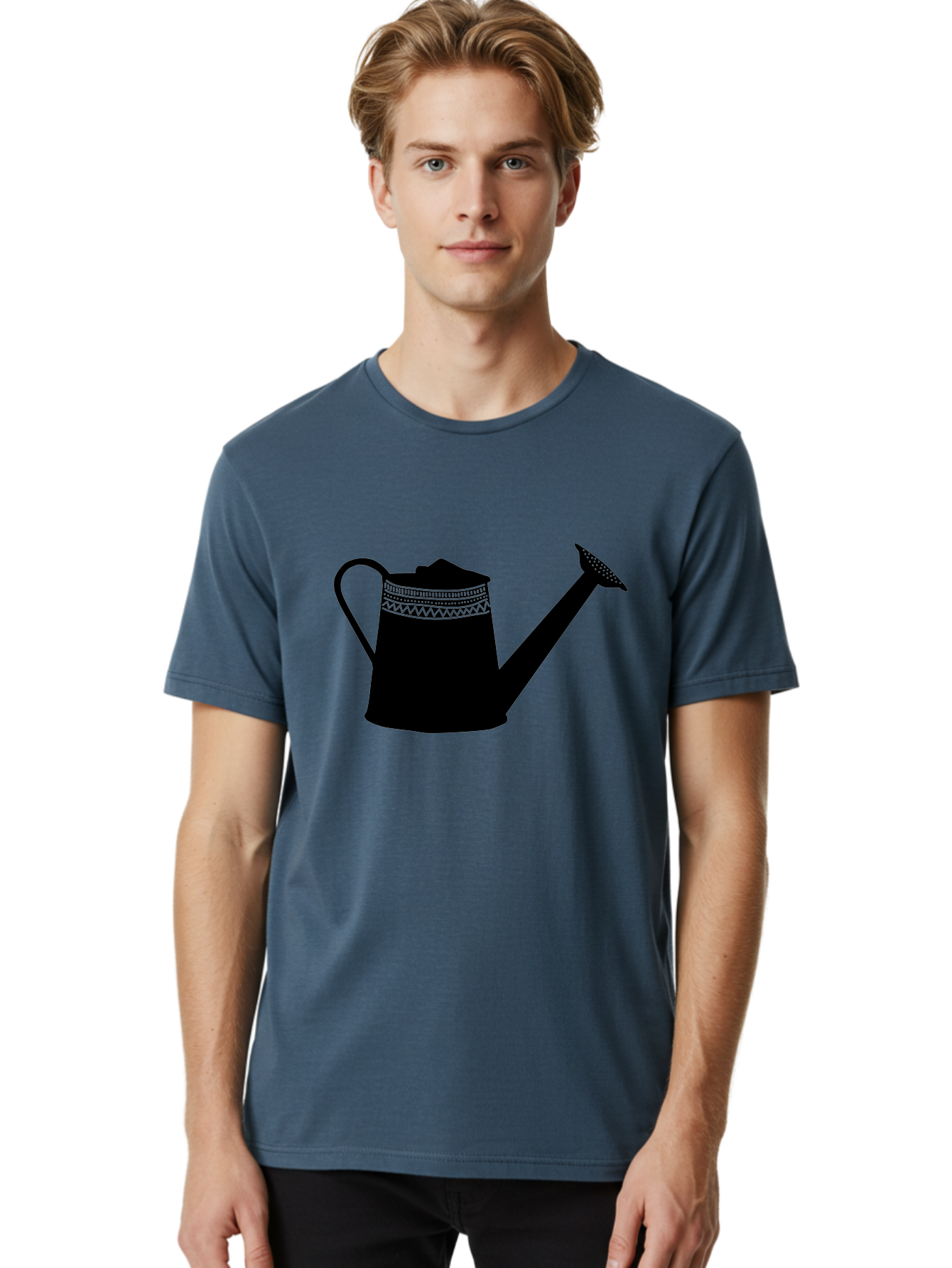 Watering-Can Men'S Graphic Tee, 100% Cotton, Comfortable Casual Summer Wear, Machine Washable, Watering Can, Gardening Tools, Nursery Equipment, Decorative Patterns, Geometric Designs, Garden Care, Plant Watering Aac248