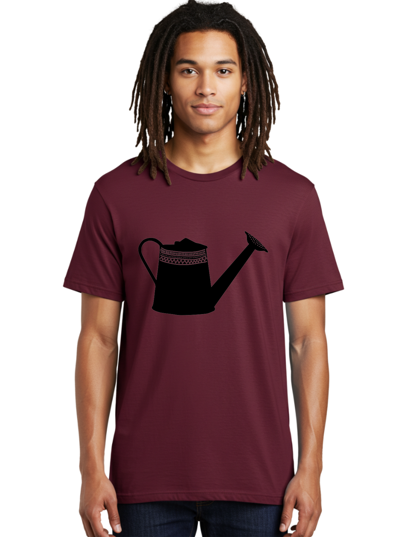 Watering-Can Men'S Graphic Tee, 100% Cotton, Comfortable Casual Summer Wear, Machine Washable, Watering Can, Gardening Tools, Nursery Equipment, Decorative Patterns, Geometric Designs, Garden Care, Plant Watering Aac248