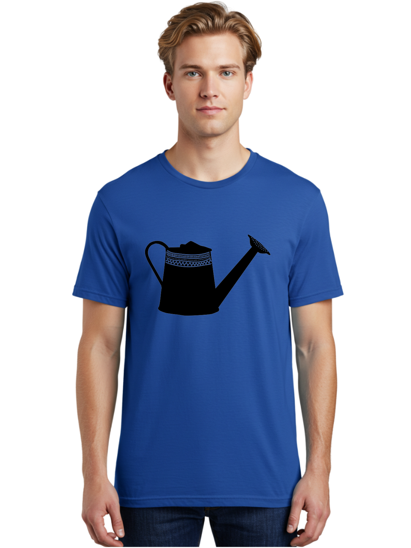 Watering-Can Men'S Graphic Tee, 100% Cotton, Comfortable Casual Summer Wear, Machine Washable, Watering Can, Gardening Tools, Nursery Equipment, Decorative Patterns, Geometric Designs, Garden Care, Plant Watering Aac248