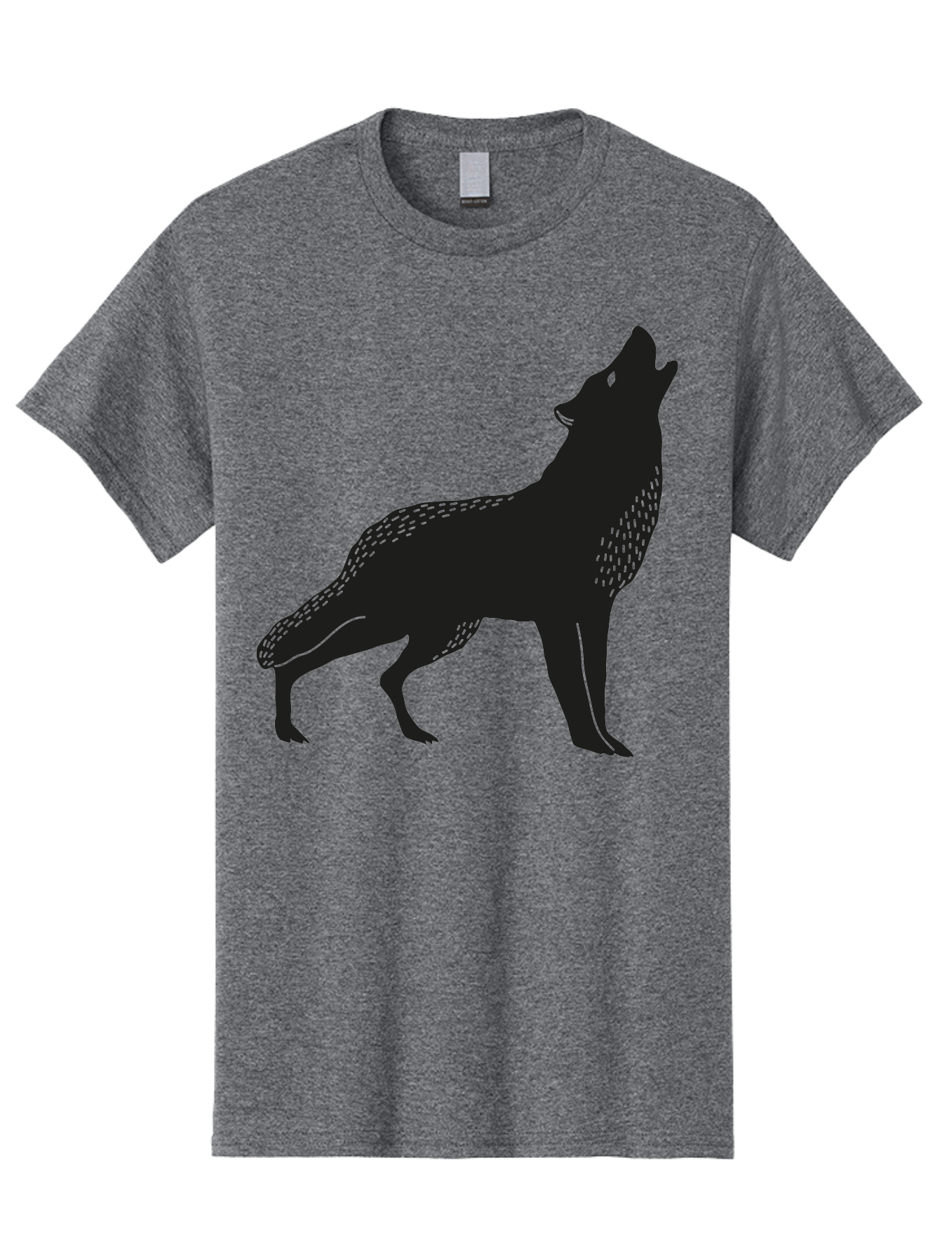 Wolf-Silhouette Men'S Graphic Tee, 100% Cotton, Comfortable Casual Summer Wear, Machine Washable, Wolf Silhouette, Howling At The Moon, Wildlife Art, Animal Graphics, Wild Animal, Abstract Design Aac249