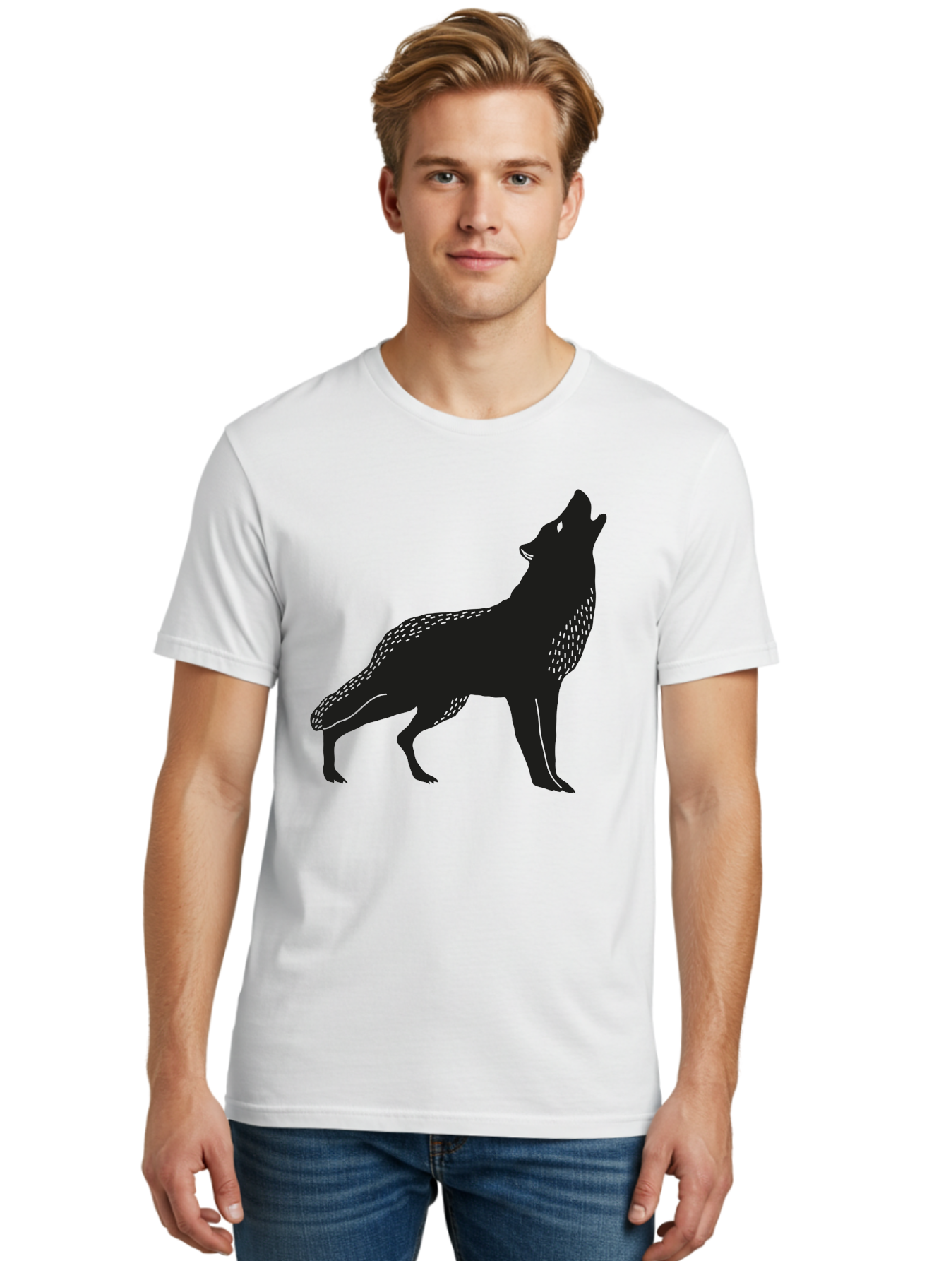 wolf silhouette, howling at the moon, wildlife art, animal graphics, wild animal, abstract design