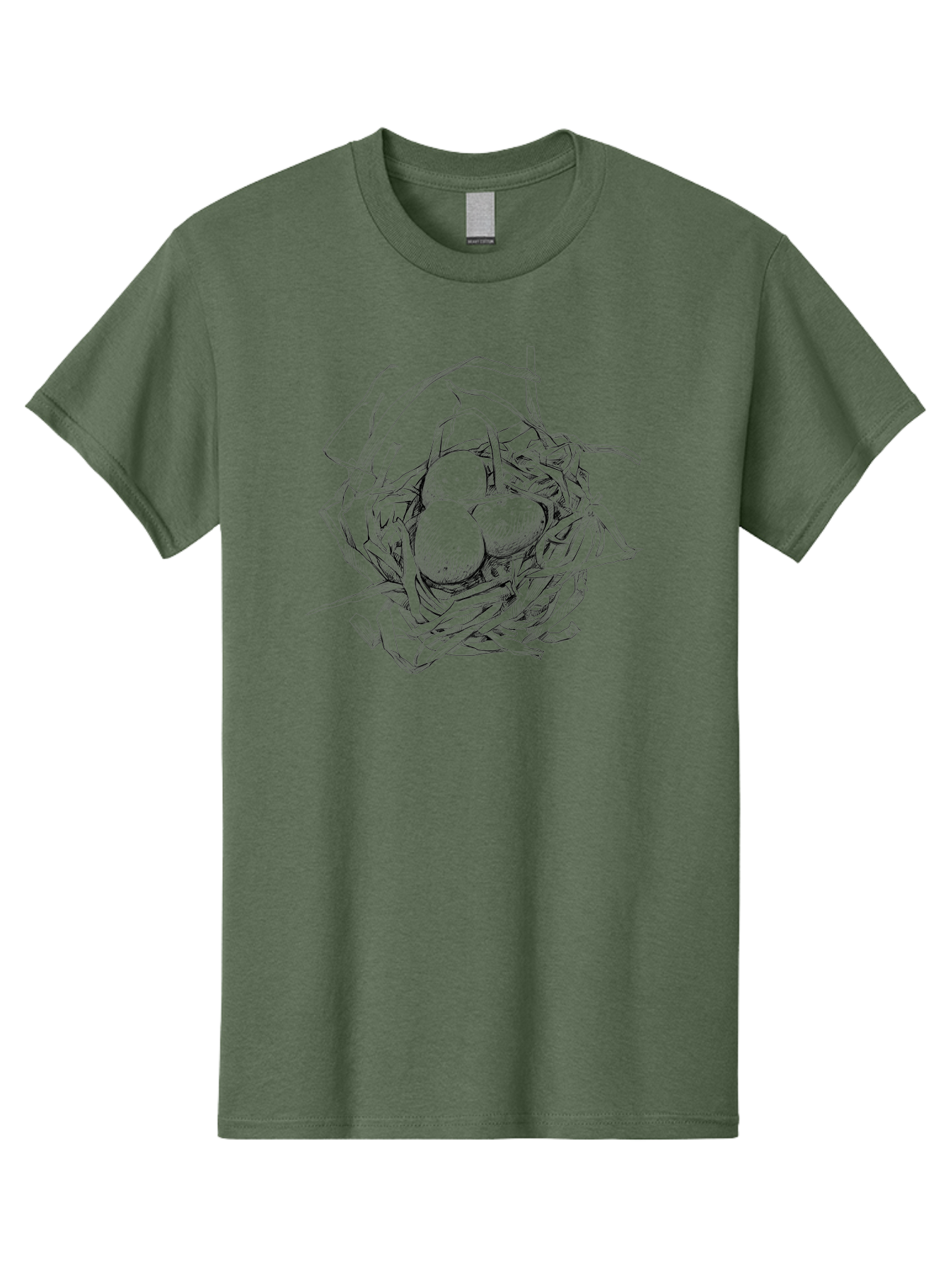 Bird-S-Nest Men'S Graphic Tee, 100% Cotton, Comfortable Casual Summer Wear, Machine Washable, Bird'S Nest, Eggs, Wildlife, Natural Habitat, Birdwatching, Nesting Season, Serene Atmosphere, Delicate Illustration Aac253