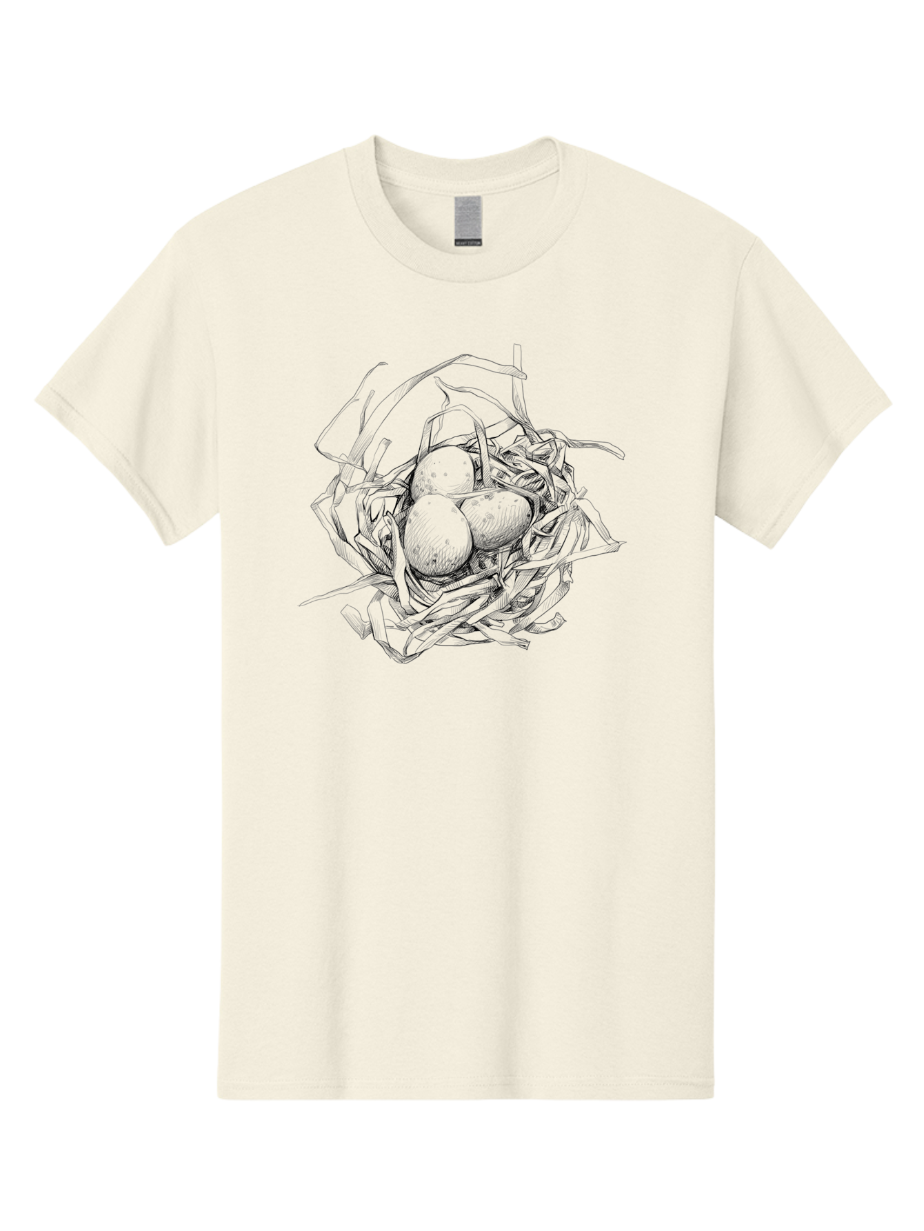 Bird-S-Nest Men'S Graphic Tee, 100% Cotton, Comfortable Casual Summer Wear, Machine Washable, Bird'S Nest, Eggs, Wildlife, Natural Habitat, Birdwatching, Nesting Season, Serene Atmosphere, Delicate Illustration Aac253