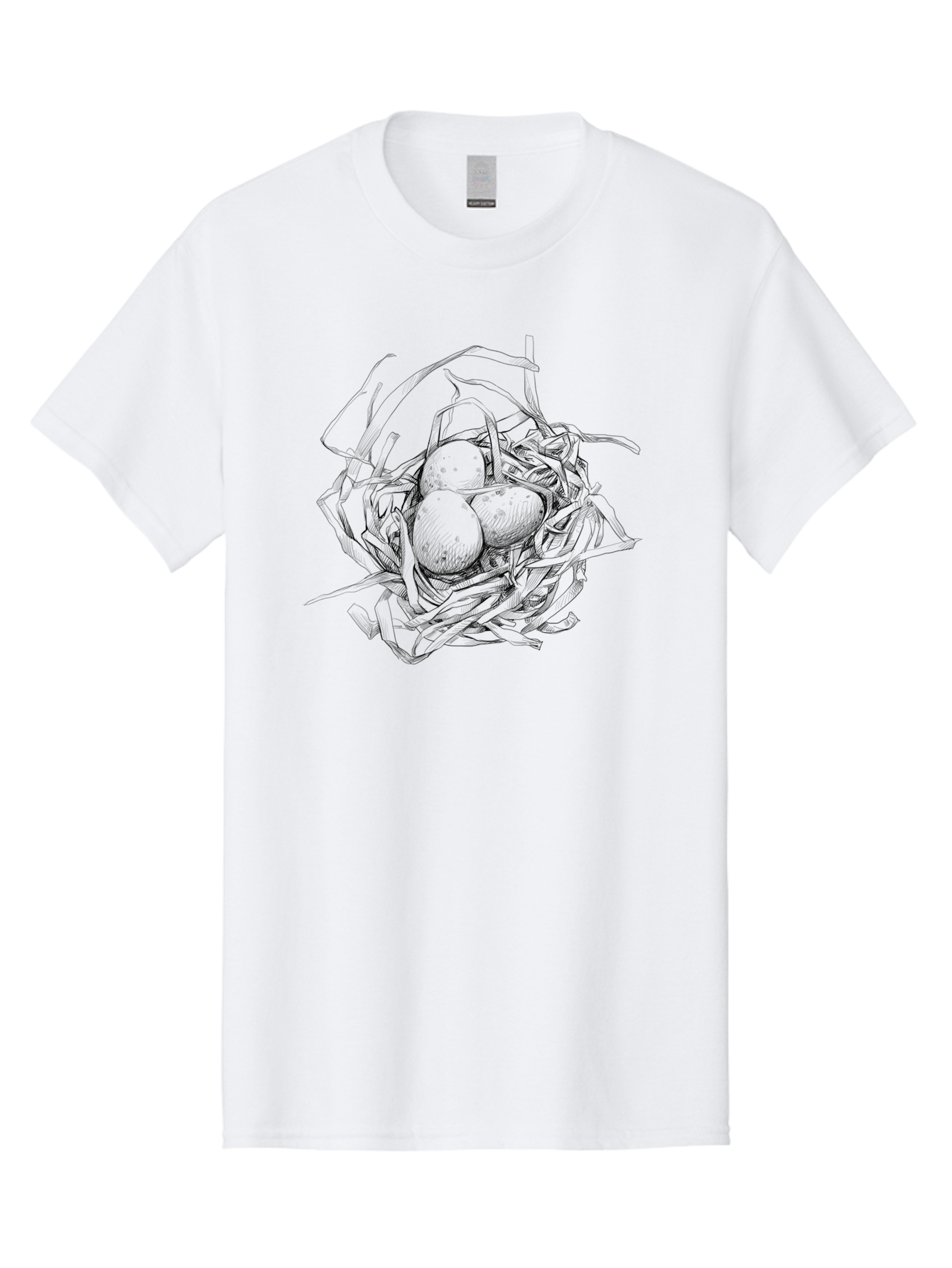 Bird-S-Nest Men'S Graphic Tee, 100% Cotton, Comfortable Casual Summer Wear, Machine Washable, Bird'S Nest, Eggs, Wildlife, Natural Habitat, Birdwatching, Nesting Season, Serene Atmosphere, Delicate Illustration Aac253