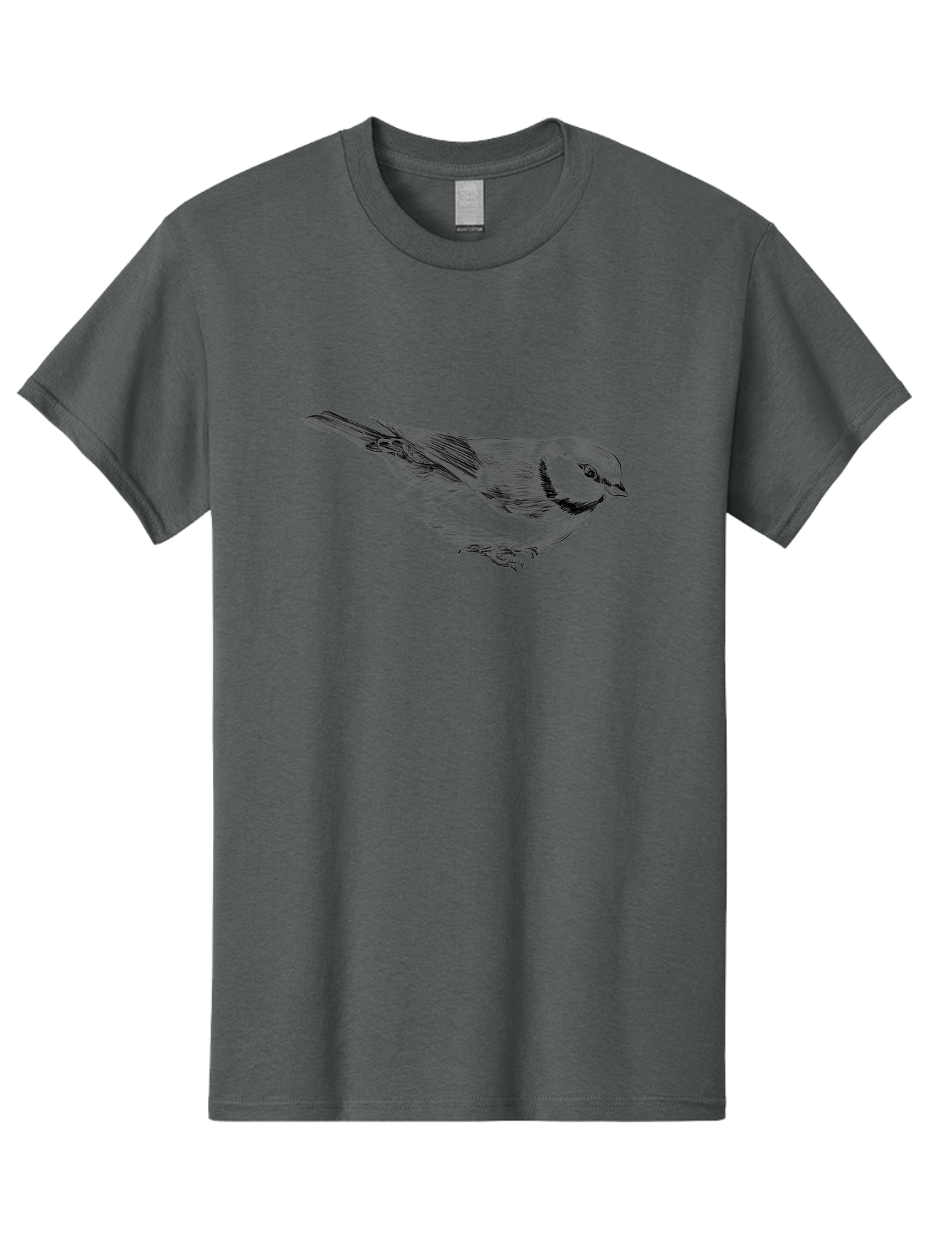 Chickadee Men'S Graphic Tee, 100% Cotton, Comfortable Casual Summer Wear, Machine Washable, Black-Capped Chickadee, Bird Illustration, Sketch Art, Wildlife Artwork, Birdwatching, Nature Lover, Ornithology, Detailed Drawing, Bird Species, Aac255