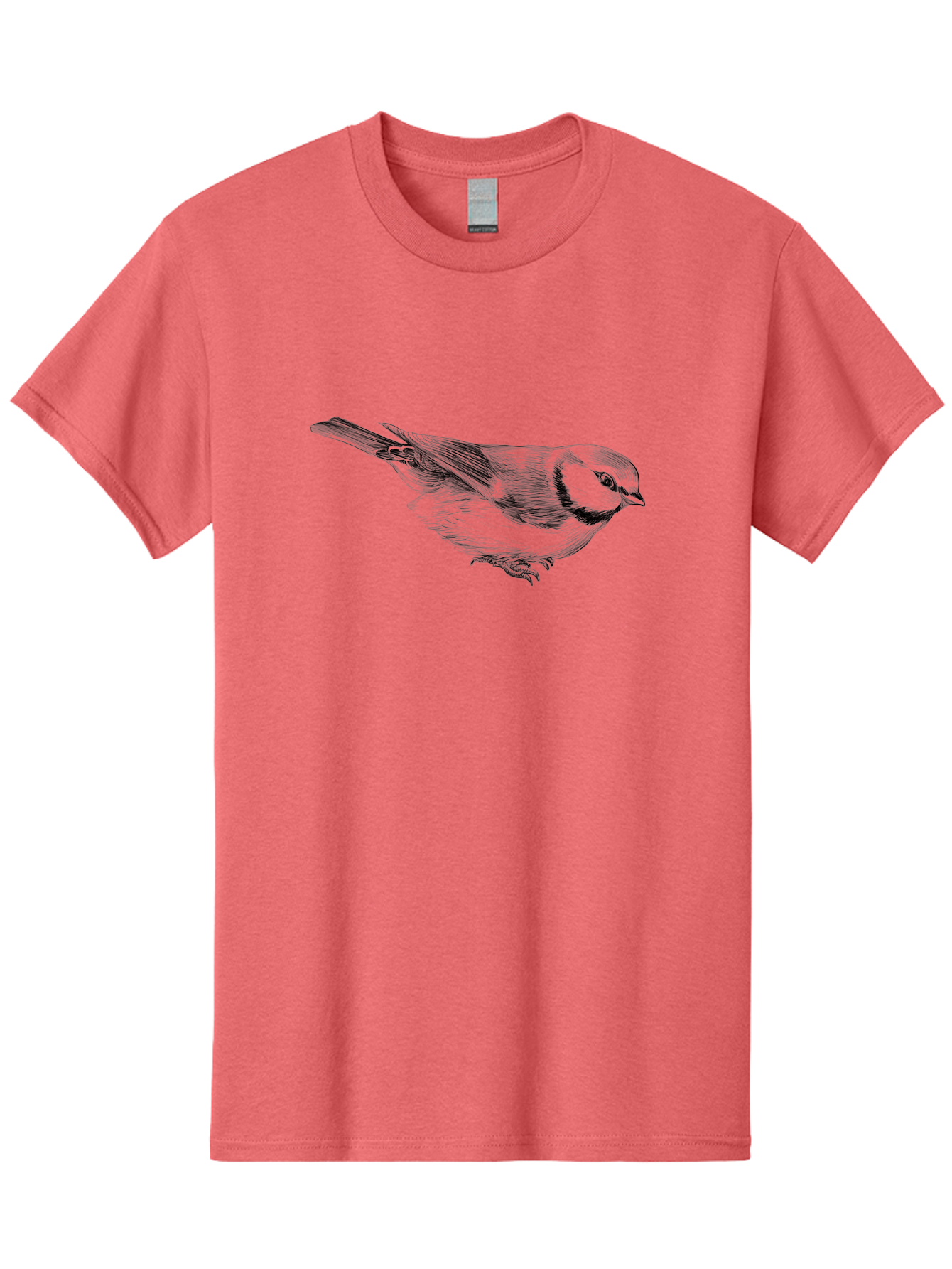 Chickadee Men'S Graphic Tee, 100% Cotton, Comfortable Casual Summer Wear, Machine Washable, Black-Capped Chickadee, Bird Illustration, Sketch Art, Wildlife Artwork, Birdwatching, Nature Lover, Ornithology, Detailed Drawing, Bird Species, Aac255