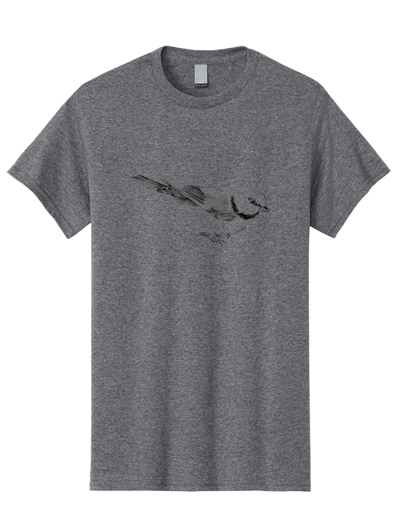 Chickadee Men'S Graphic Tee, 100% Cotton, Comfortable Casual Summer Wear, Machine Washable, Black-Capped Chickadee, Bird Illustration, Sketch Art, Wildlife Artwork, Birdwatching, Nature Lover, Ornithology, Detailed Drawing, Bird Species, Aac255