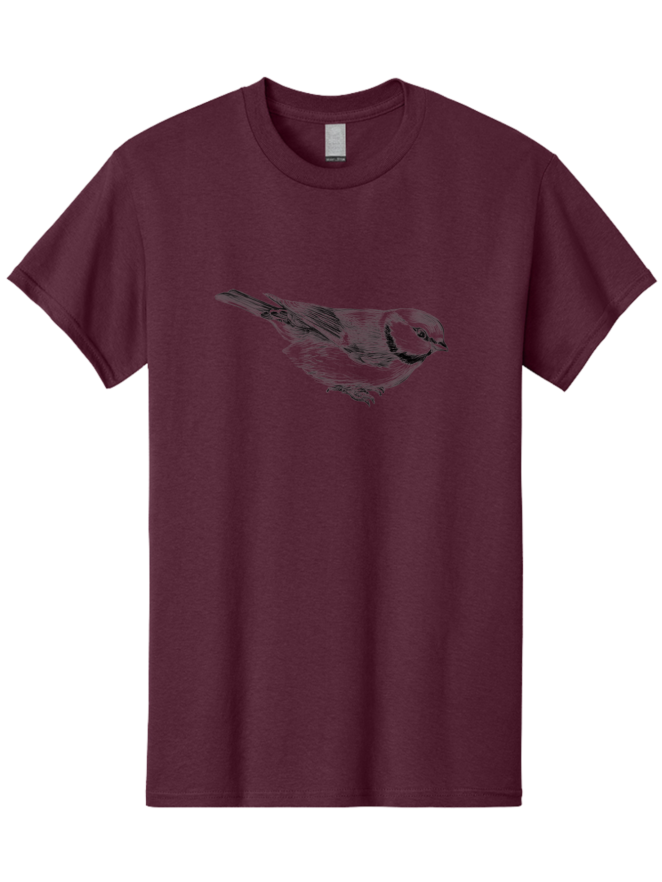 Chickadee Men'S Graphic Tee, 100% Cotton, Comfortable Casual Summer Wear, Machine Washable, Black-Capped Chickadee, Bird Illustration, Sketch Art, Wildlife Artwork, Birdwatching, Nature Lover, Ornithology, Detailed Drawing, Bird Species, Aac255