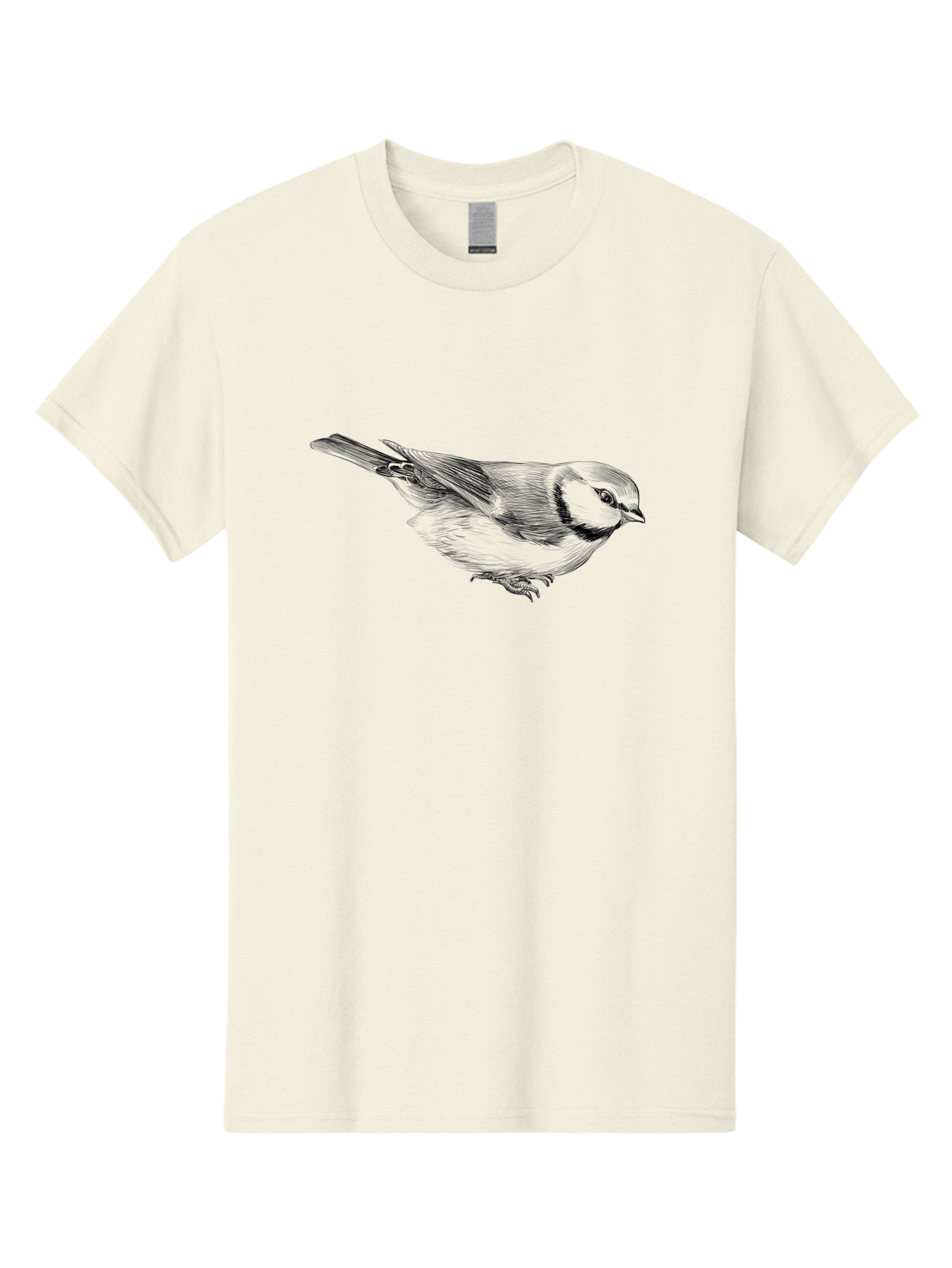 Chickadee Men'S Graphic Tee, 100% Cotton, Comfortable Casual Summer Wear, Machine Washable, Black-Capped Chickadee, Bird Illustration, Sketch Art, Wildlife Artwork, Birdwatching, Nature Lover, Ornithology, Detailed Drawing, Bird Species, Aac255