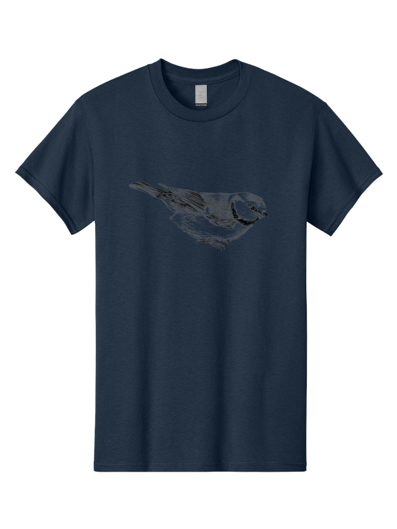Chickadee Men'S Graphic Tee, 100% Cotton, Comfortable Casual Summer Wear, Machine Washable, Black-Capped Chickadee, Bird Illustration, Sketch Art, Wildlife Artwork, Birdwatching, Nature Lover, Ornithology, Detailed Drawing, Bird Species, Aac255