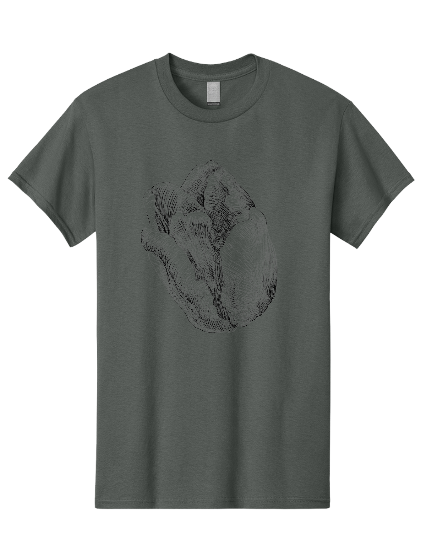 Fist Men'S Graphic Tee, 100% Cotton, Comfortable Casual Summer Wear, Machine Washable, Rosebud, Hand Drawn Illustration, Floral Art, Sketch Style, Elegant Design, Bold Lines, Minimalist Aesthetic, Symbolic Flower Aac256
