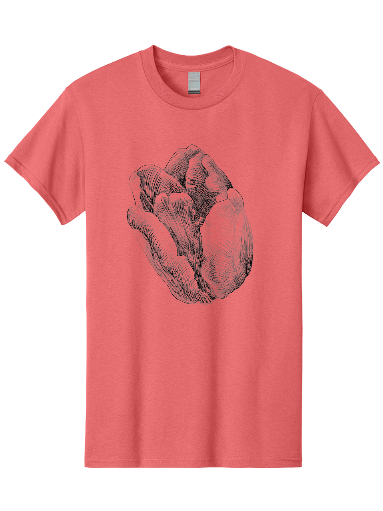 Fist Men'S Graphic Tee, 100% Cotton, Comfortable Casual Summer Wear, Machine Washable, Rosebud, Hand Drawn Illustration, Floral Art, Sketch Style, Elegant Design, Bold Lines, Minimalist Aesthetic, Symbolic Flower Aac256