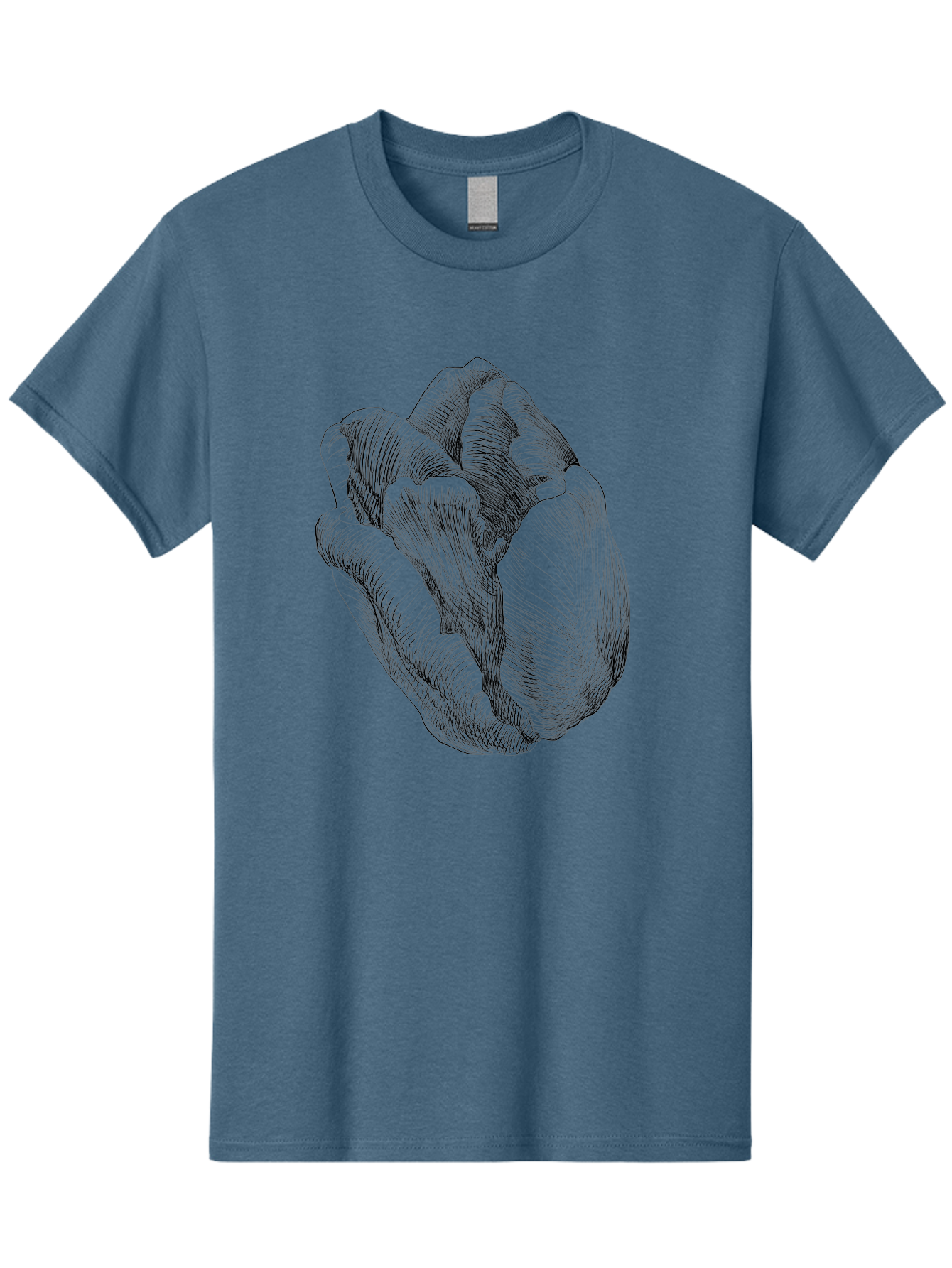 Fist Men'S Graphic Tee, 100% Cotton, Comfortable Casual Summer Wear, Machine Washable, Rosebud, Hand Drawn Illustration, Floral Art, Sketch Style, Elegant Design, Bold Lines, Minimalist Aesthetic, Symbolic Flower Aac256