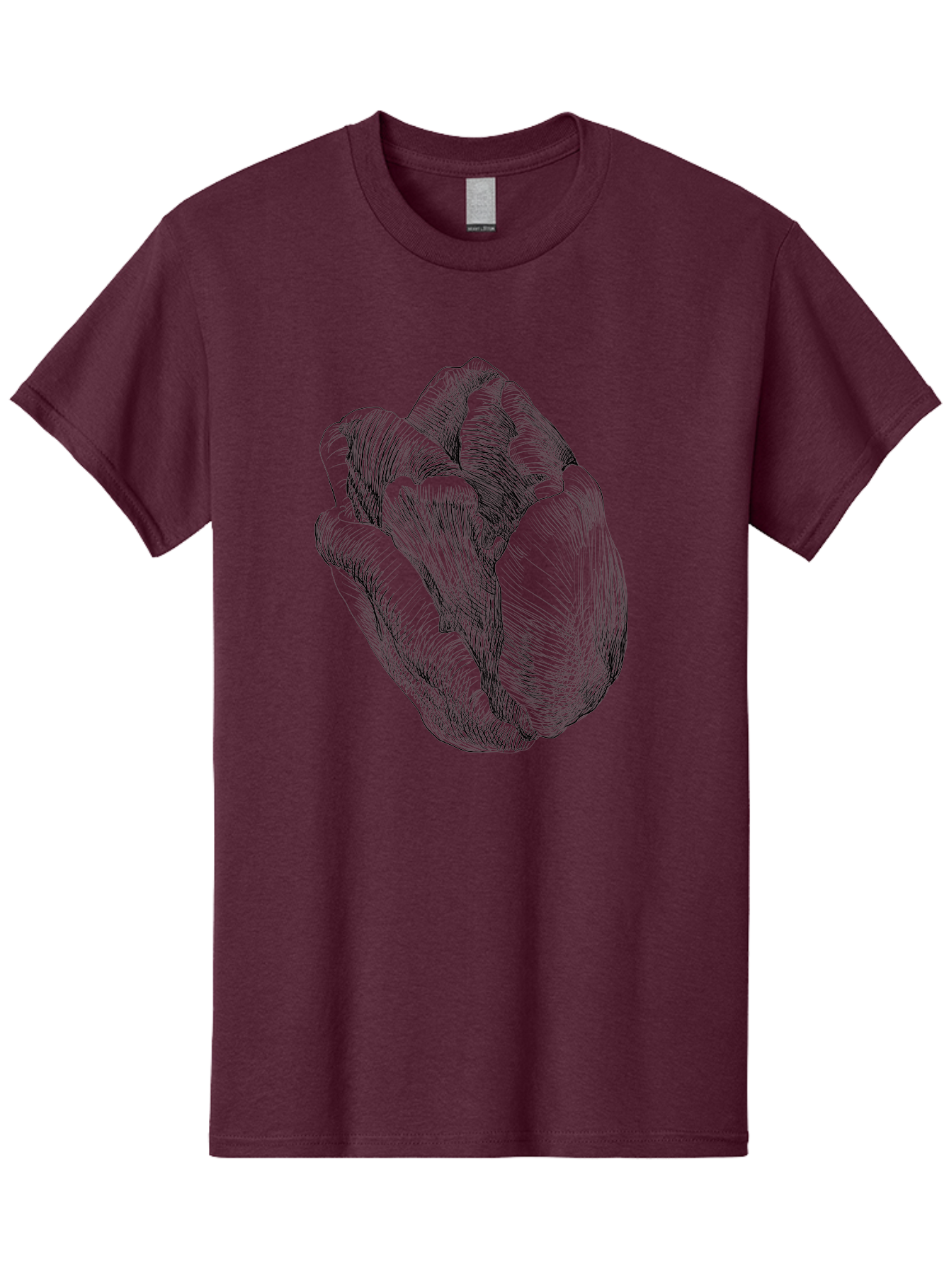 Fist Men'S Graphic Tee, 100% Cotton, Comfortable Casual Summer Wear, Machine Washable, Rosebud, Hand Drawn Illustration, Floral Art, Sketch Style, Elegant Design, Bold Lines, Minimalist Aesthetic, Symbolic Flower Aac256