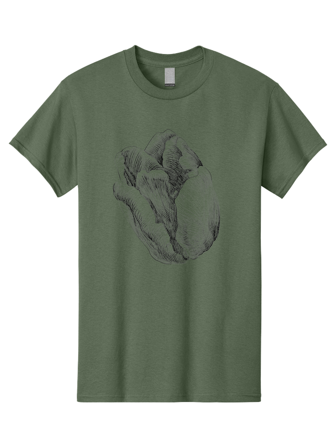 Fist Men'S Graphic Tee, 100% Cotton, Comfortable Casual Summer Wear, Machine Washable, Rosebud, Hand Drawn Illustration, Floral Art, Sketch Style, Elegant Design, Bold Lines, Minimalist Aesthetic, Symbolic Flower Aac256