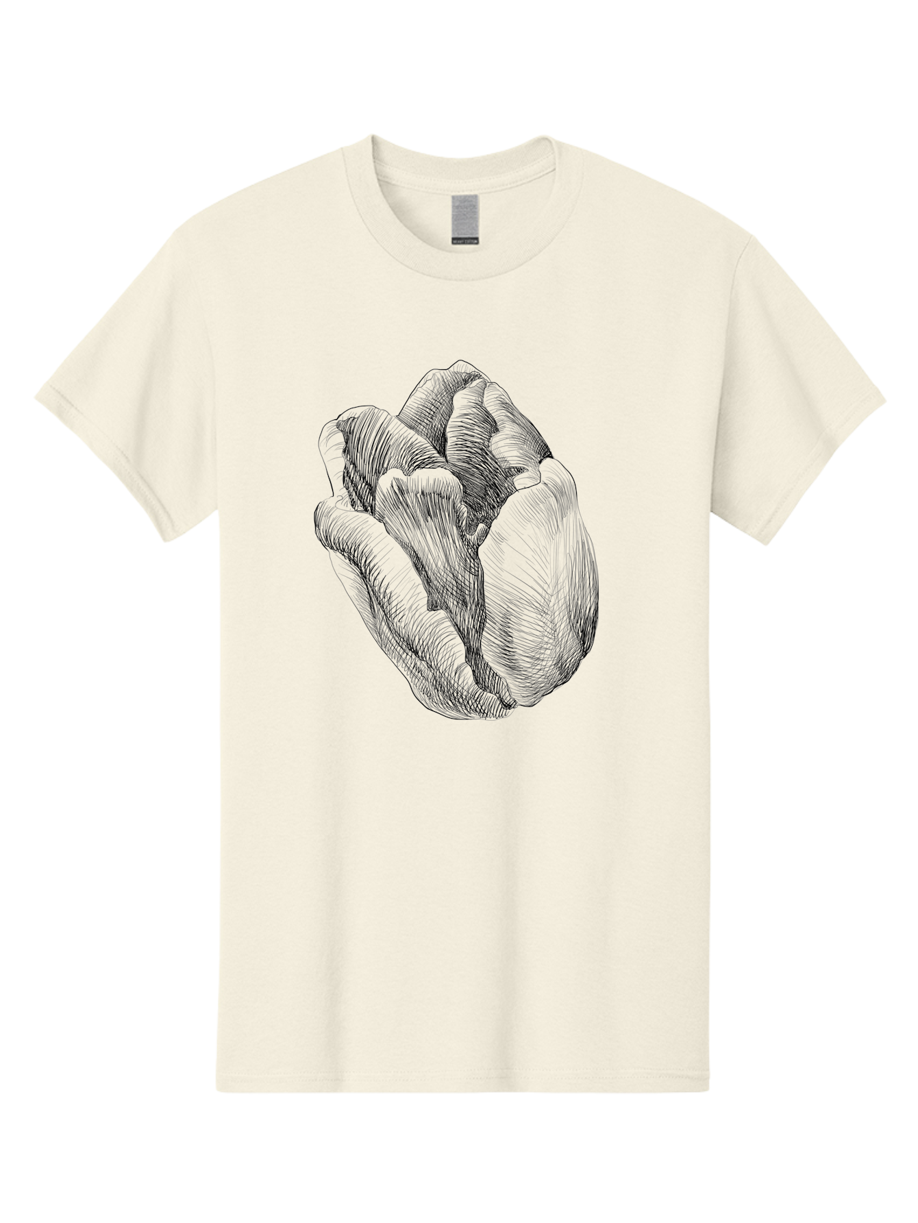Fist Men'S Graphic Tee, 100% Cotton, Comfortable Casual Summer Wear, Machine Washable, Rosebud, Hand Drawn Illustration, Floral Art, Sketch Style, Elegant Design, Bold Lines, Minimalist Aesthetic, Symbolic Flower Aac256