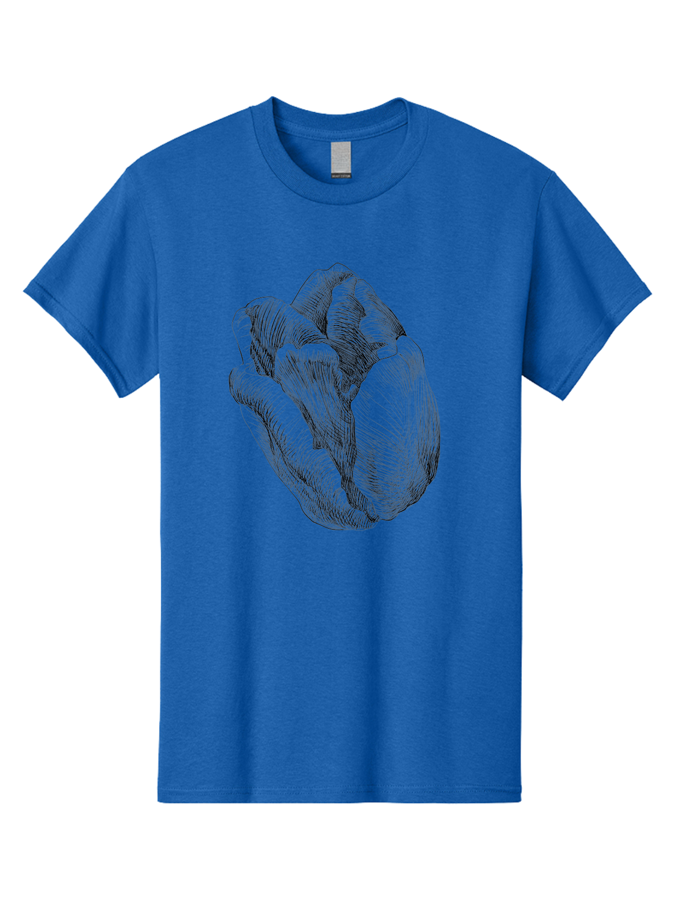 Fist Men'S Graphic Tee, 100% Cotton, Comfortable Casual Summer Wear, Machine Washable, Rosebud, Hand Drawn Illustration, Floral Art, Sketch Style, Elegant Design, Bold Lines, Minimalist Aesthetic, Symbolic Flower Aac256