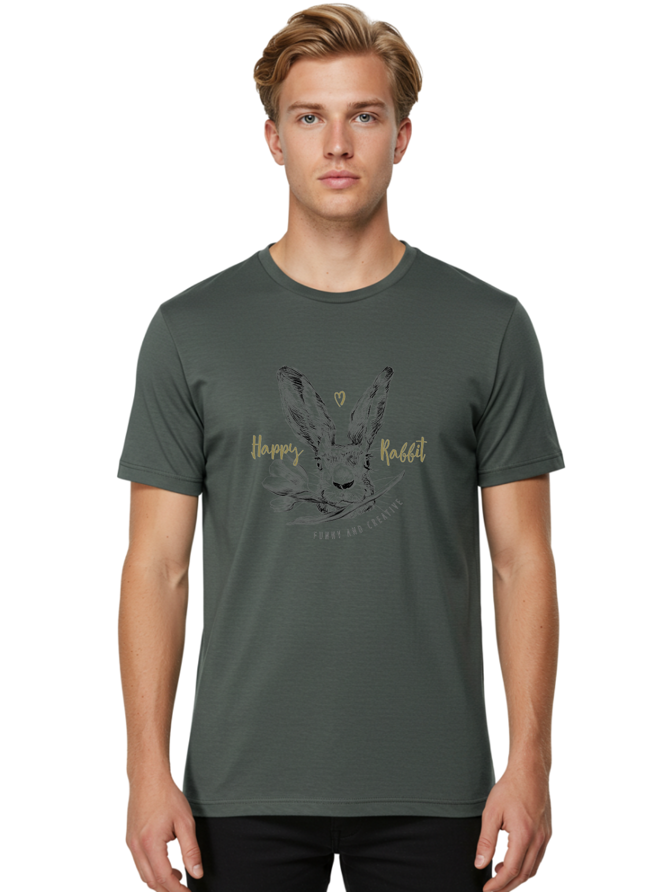 Happy-Passover Men'S Graphic Tee, 100% Cotton, Comfortable Casual Summer Wear, Machine Washable, Funny Bunny, Easter Bunny, Hares, Furry Friends, Cartoon Rabbits, Cute Animals, Easter Eggs, Funny And Creative Aac258