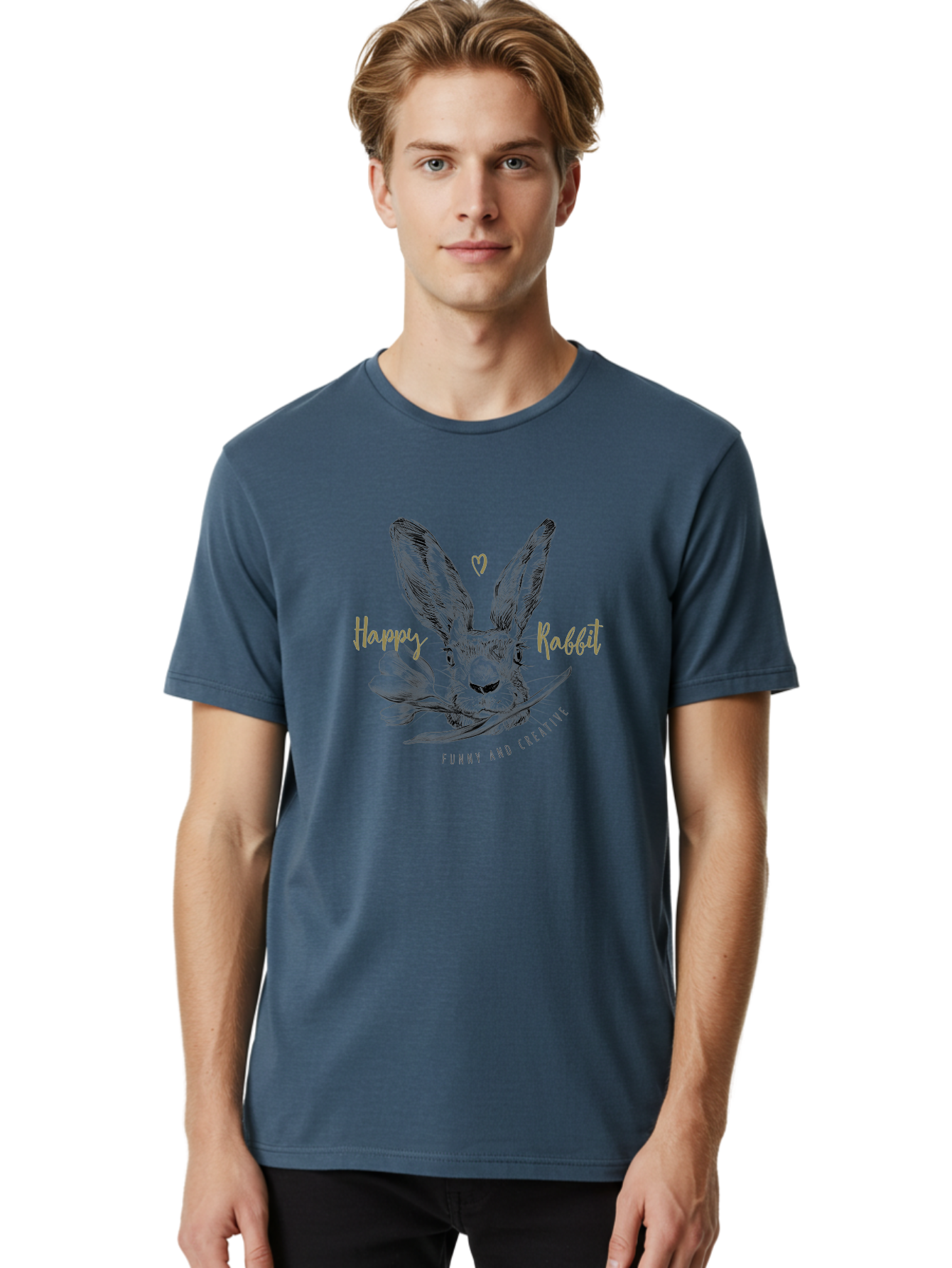 Happy-Passover Men'S Graphic Tee, 100% Cotton, Comfortable Casual Summer Wear, Machine Washable, Funny Bunny, Easter Bunny, Hares, Furry Friends, Cartoon Rabbits, Cute Animals, Easter Eggs, Funny And Creative Aac258
