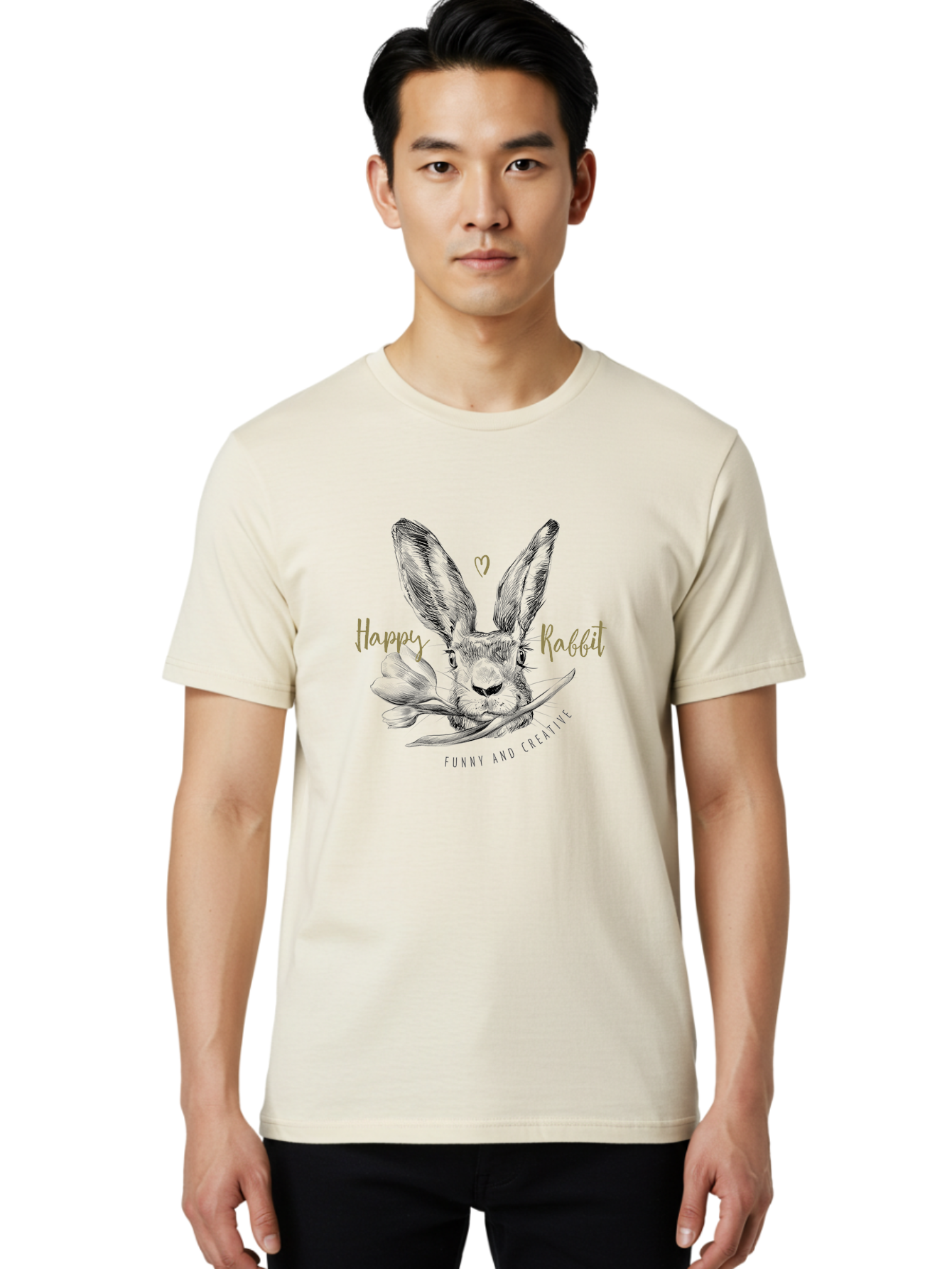 Happy-Passover Men'S Graphic Tee, 100% Cotton, Comfortable Casual Summer Wear, Machine Washable, Funny Bunny, Easter Bunny, Hares, Furry Friends, Cartoon Rabbits, Cute Animals, Easter Eggs, Funny And Creative Aac258