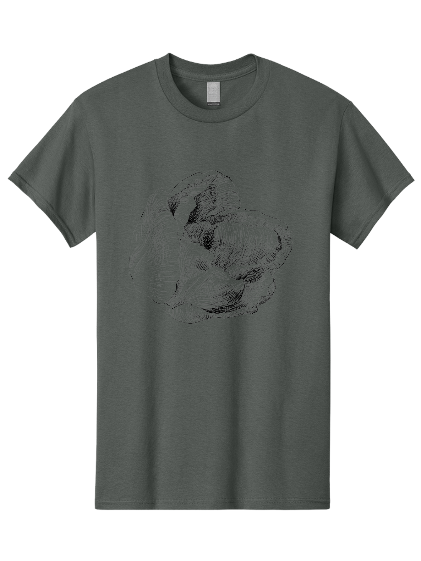 Peony Men'S Graphic Tee, 100% Cotton, Comfortable Casual Summer Wear, Machine Washable, Hand-Drawn Peony, Floral Illustration, Botanical Art, Sketchy Style, Elegant Flowers, Delicate Petals, Detailed Drawing, Monochromatic Art Aac262