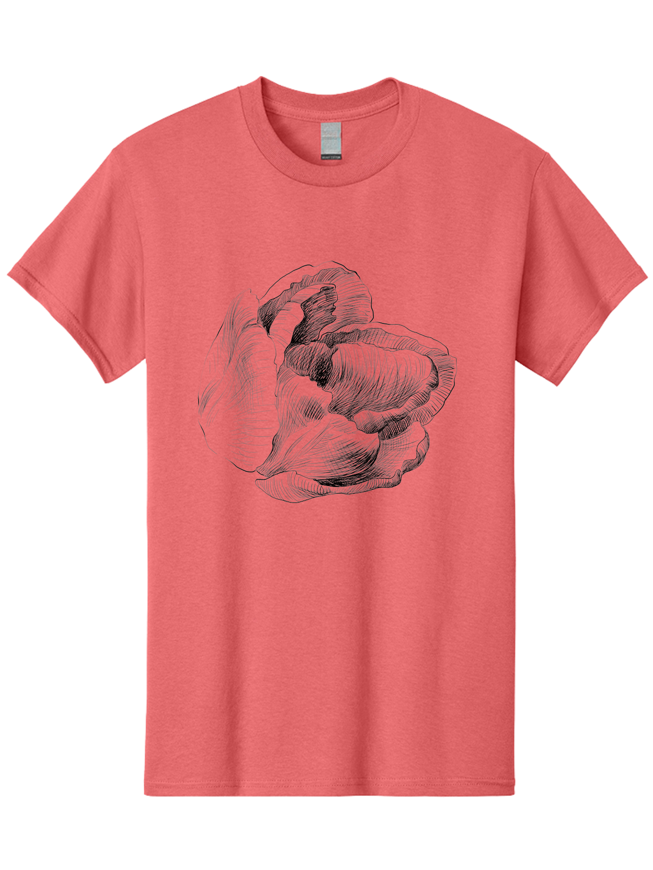 Peony Men'S Graphic Tee, 100% Cotton, Comfortable Casual Summer Wear, Machine Washable, Hand-Drawn Peony, Floral Illustration, Botanical Art, Sketchy Style, Elegant Flowers, Delicate Petals, Detailed Drawing, Monochromatic Art Aac262