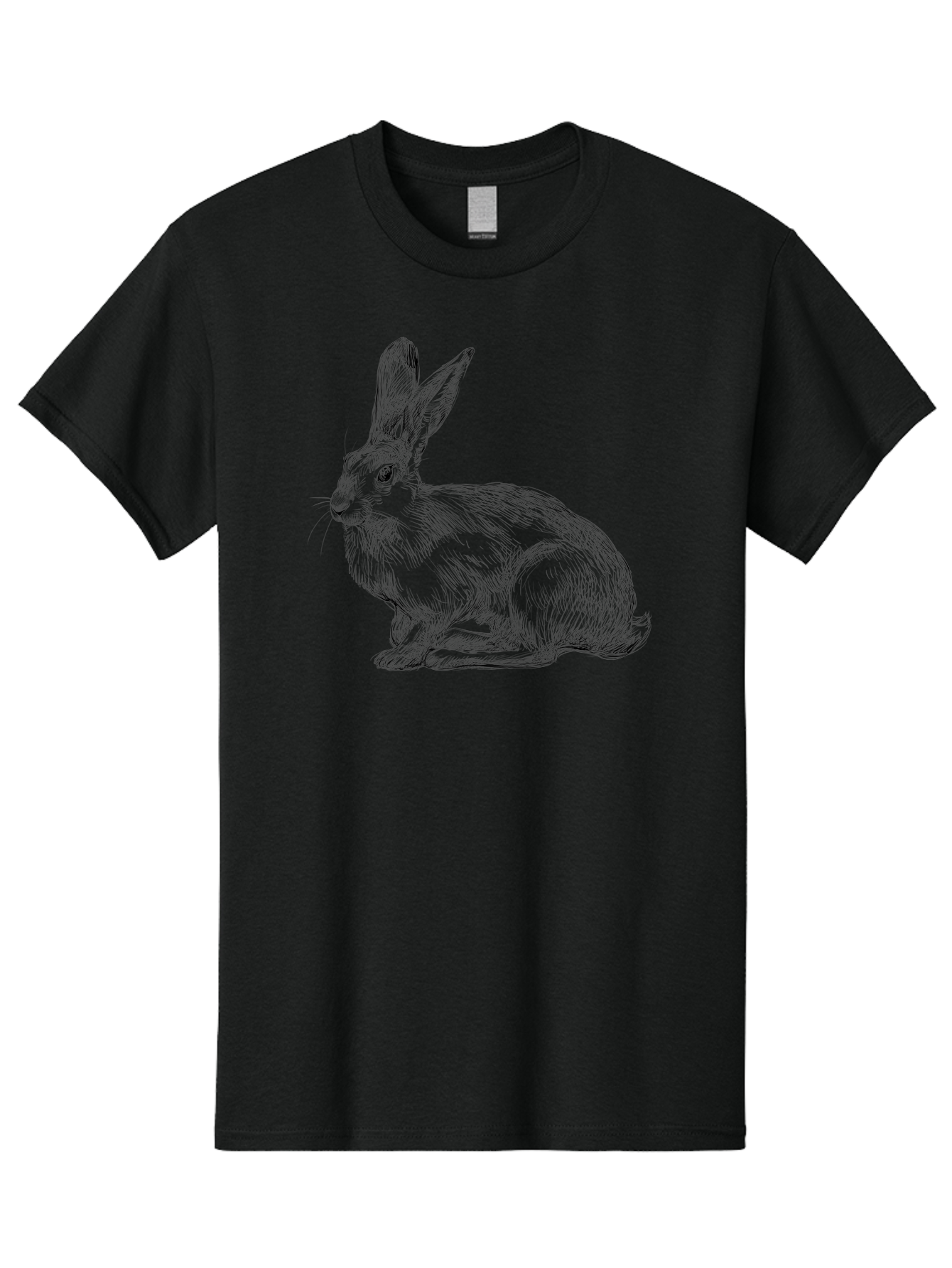 Rabbit-1 Men'S Graphic Tee, 100% Cotton, Comfortable Casual Summer Wear, Machine Washable, Detailed Sketch Of A Rabbit, Realistic Illustration, Wildlife Artwork, Intricate Linework, Cute Animal Design, Rabbit Portrait, Artistic Rendering Aac263