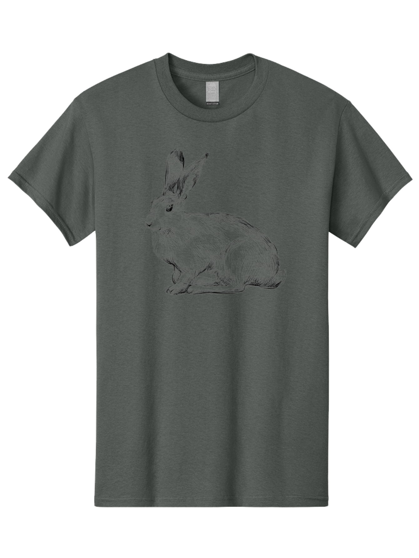 Rabbit-1 Men'S Graphic Tee, 100% Cotton, Comfortable Casual Summer Wear, Machine Washable, Detailed Sketch Of A Rabbit, Realistic Illustration, Wildlife Artwork, Intricate Linework, Cute Animal Design, Rabbit Portrait, Artistic Rendering Aac263