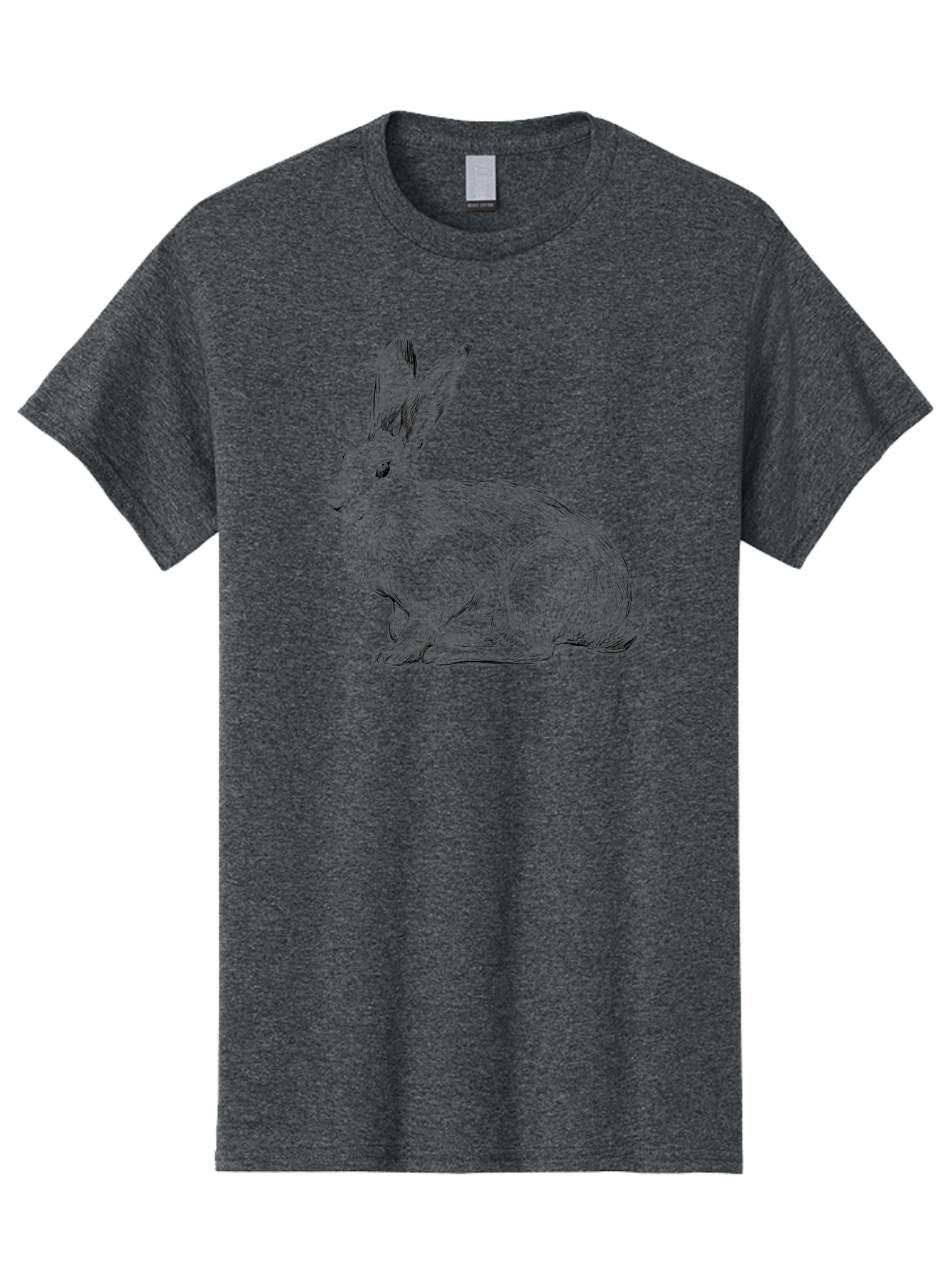 Rabbit-1 Men'S Graphic Tee, 100% Cotton, Comfortable Casual Summer Wear, Machine Washable, Detailed Sketch Of A Rabbit, Realistic Illustration, Wildlife Artwork, Intricate Linework, Cute Animal Design, Rabbit Portrait, Artistic Rendering Aac263