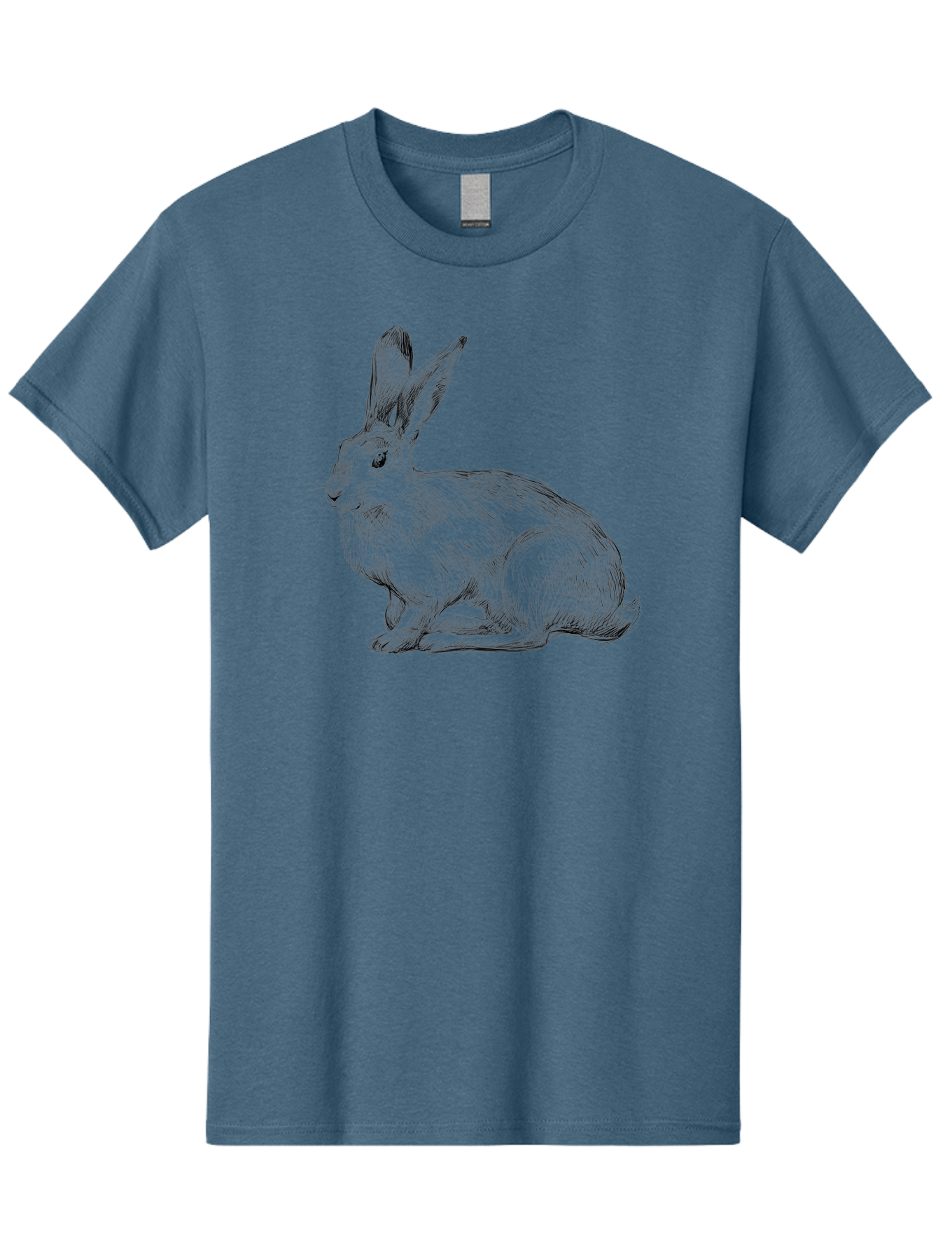 Rabbit-1 Men'S Graphic Tee, 100% Cotton, Comfortable Casual Summer Wear, Machine Washable, Detailed Sketch Of A Rabbit, Realistic Illustration, Wildlife Artwork, Intricate Linework, Cute Animal Design, Rabbit Portrait, Artistic Rendering Aac263