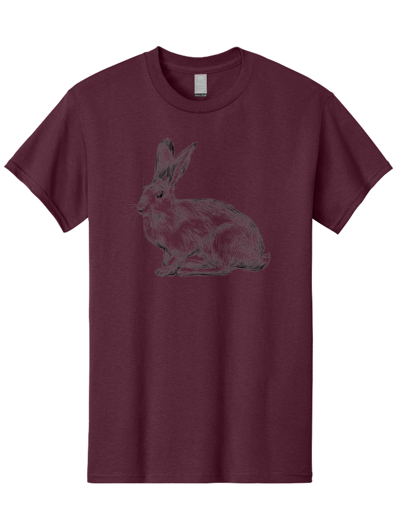 Rabbit-1 Men'S Graphic Tee, 100% Cotton, Comfortable Casual Summer Wear, Machine Washable, Detailed Sketch Of A Rabbit, Realistic Illustration, Wildlife Artwork, Intricate Linework, Cute Animal Design, Rabbit Portrait, Artistic Rendering Aac263