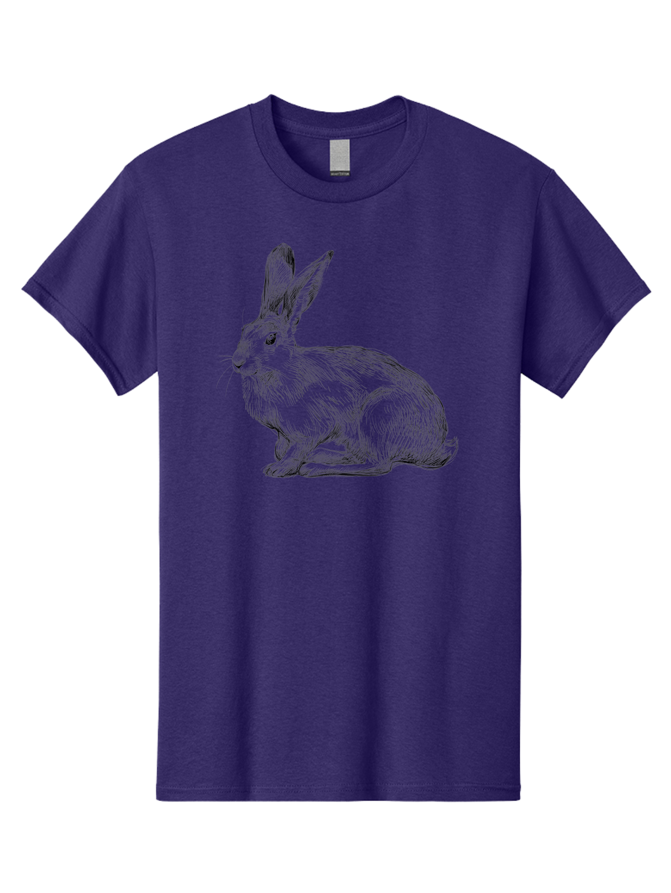 Rabbit-1 Men'S Graphic Tee, 100% Cotton, Comfortable Casual Summer Wear, Machine Washable, Detailed Sketch Of A Rabbit, Realistic Illustration, Wildlife Artwork, Intricate Linework, Cute Animal Design, Rabbit Portrait, Artistic Rendering Aac263