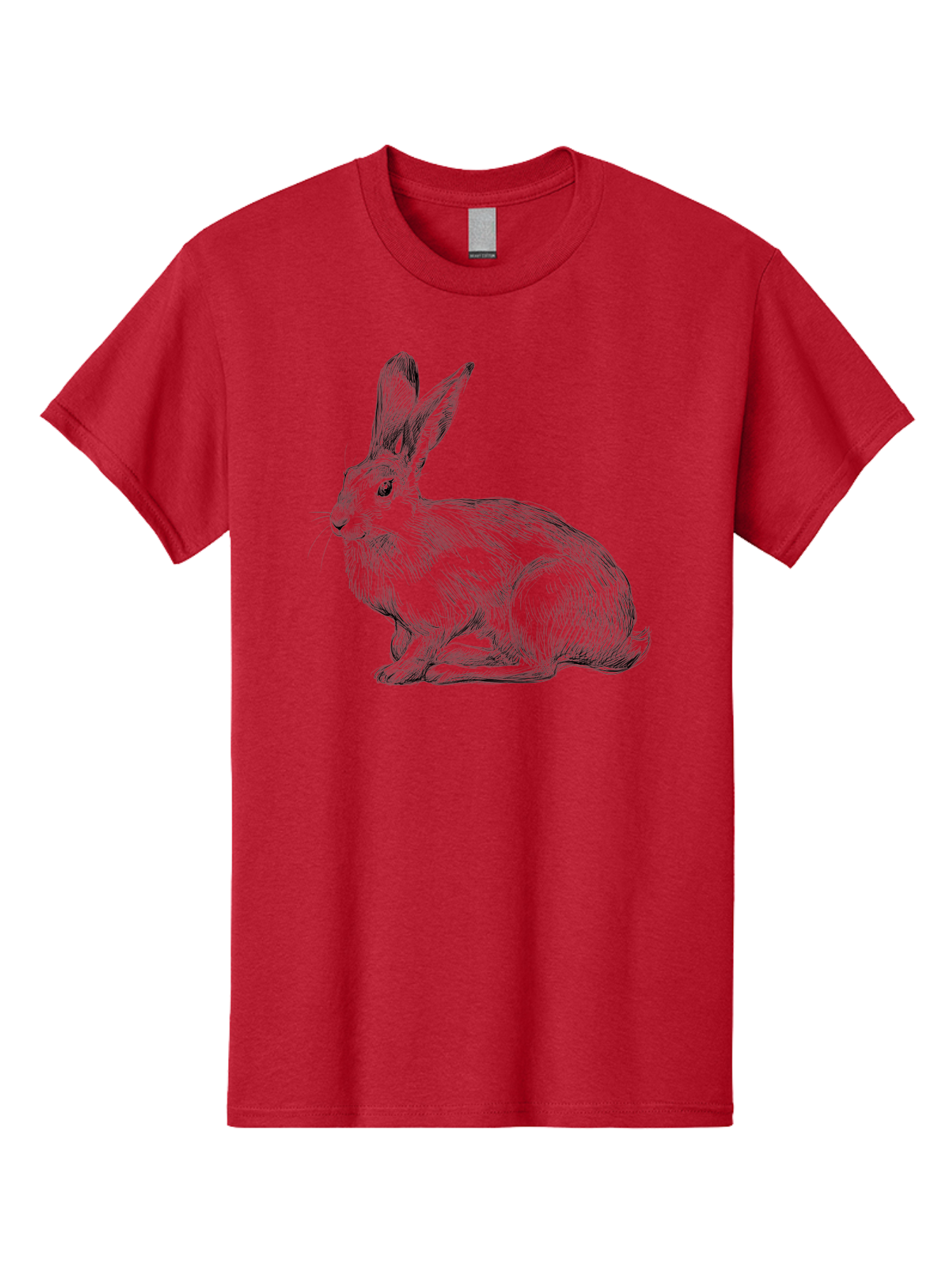 Rabbit-1 Men'S Graphic Tee, 100% Cotton, Comfortable Casual Summer Wear, Machine Washable, Detailed Sketch Of A Rabbit, Realistic Illustration, Wildlife Artwork, Intricate Linework, Cute Animal Design, Rabbit Portrait, Artistic Rendering Aac263