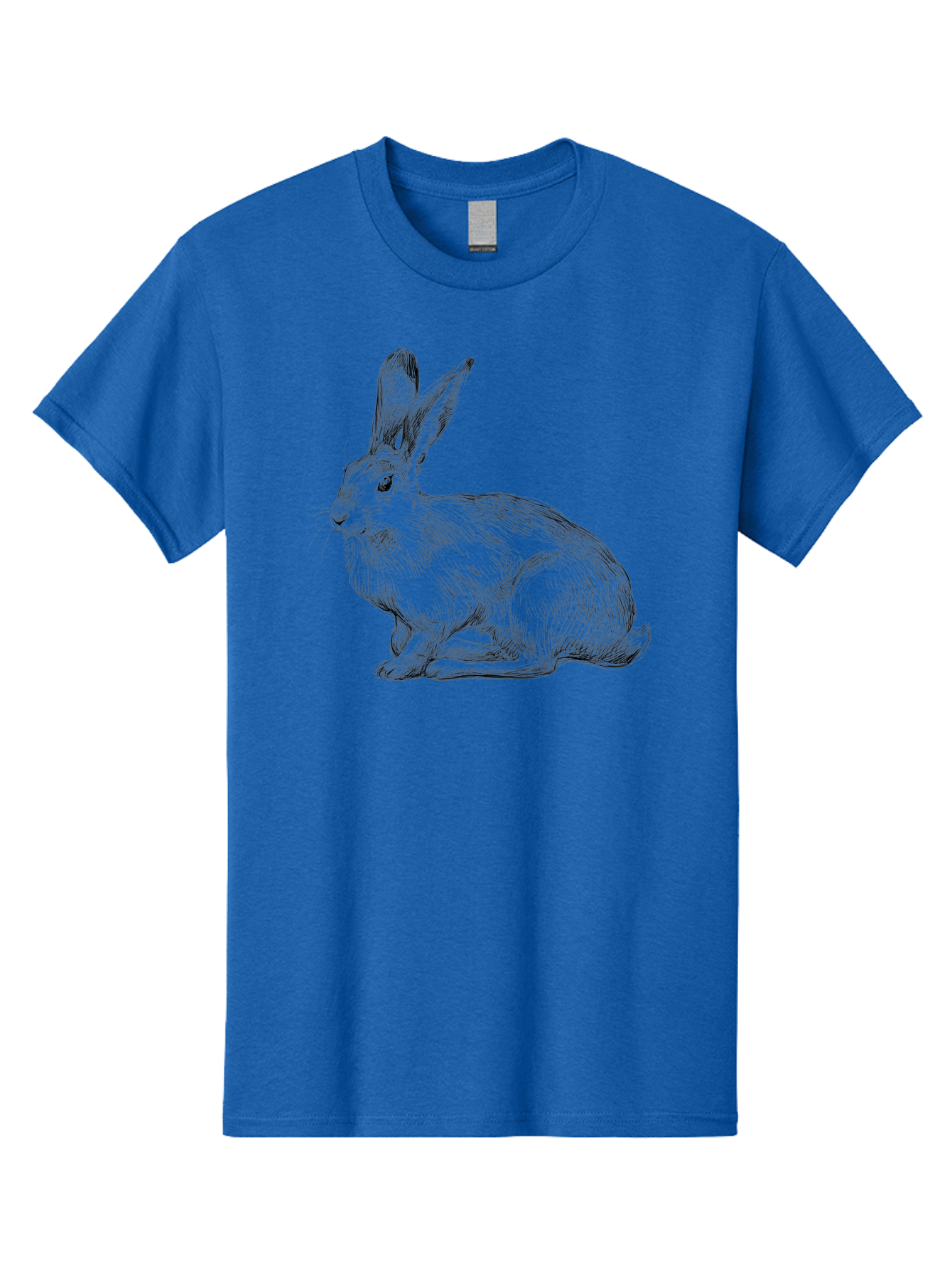 Rabbit-1 Men'S Graphic Tee, 100% Cotton, Comfortable Casual Summer Wear, Machine Washable, Detailed Sketch Of A Rabbit, Realistic Illustration, Wildlife Artwork, Intricate Linework, Cute Animal Design, Rabbit Portrait, Artistic Rendering Aac263