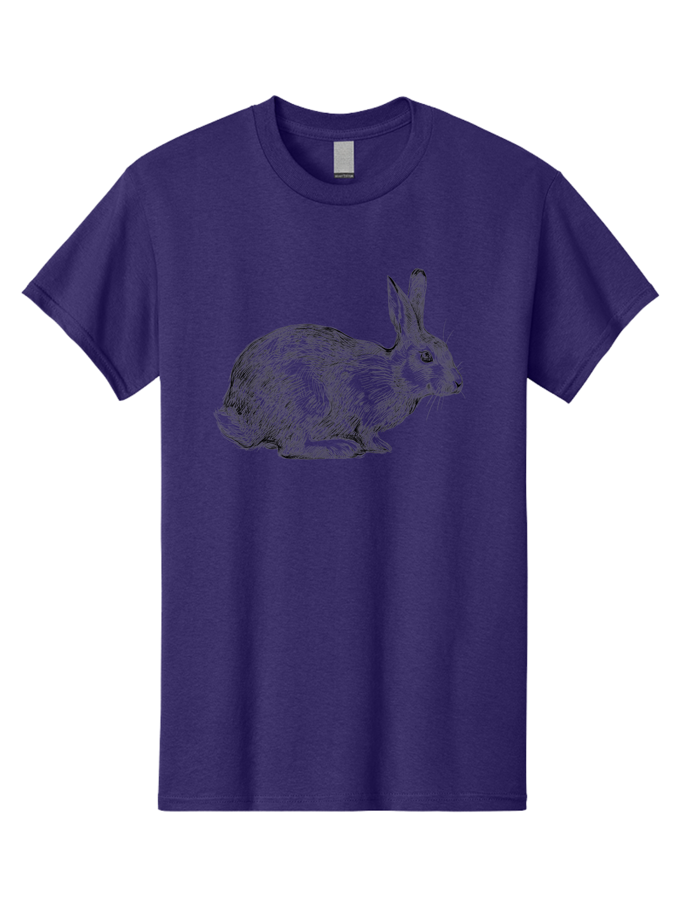 Rabbit-Illustration Men'S Graphic Tee, 100% Cotton, Comfortable Casual Summer Wear, Machine Washable, Detailed Illustration, Rabbit Art, Wildlife Graphics, Nature-Inspired Designs, Furry Creature, Sketch Style, Cute Animal, Whimsical Charm Aac266