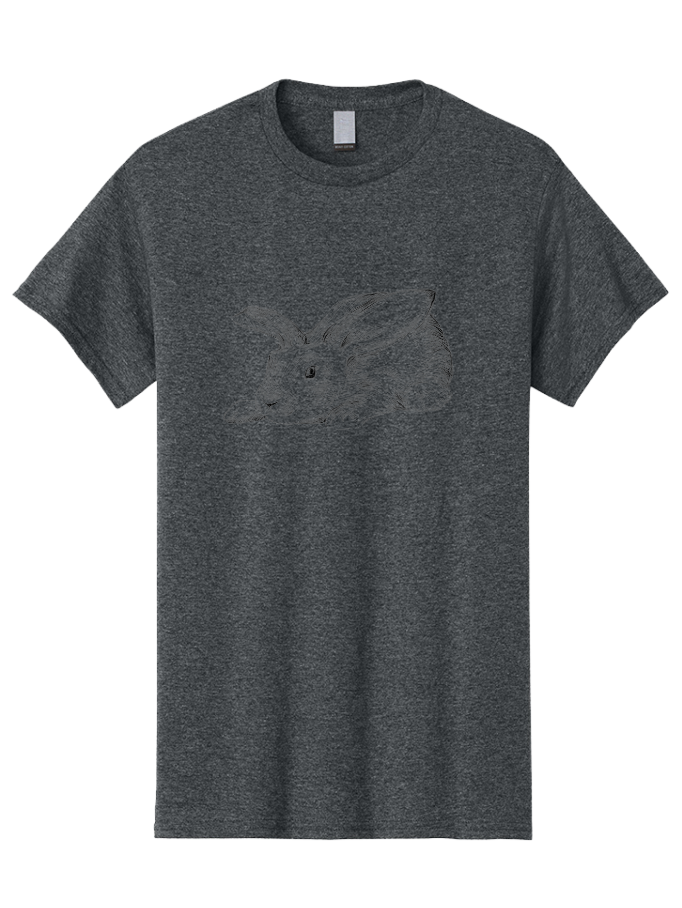 Rabbit Men'S Graphic Tee, 100% Cotton, Comfortable Casual Summer Wear, Machine Washable, Pen And Ink Drawing Of A Resting Rabbit, Cute Rabbit, Rabbit, Bunny, Whiskers, Furry, Rabbit Ears, Pet, Soft Fur, Adorable, Sketch Aac271