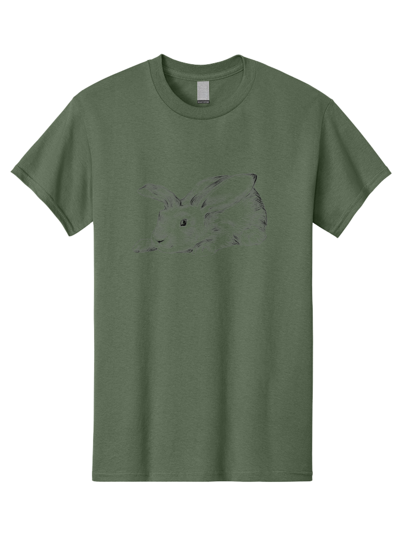 Rabbit Men'S Graphic Tee, 100% Cotton, Comfortable Casual Summer Wear, Machine Washable, Pen And Ink Drawing Of A Resting Rabbit, Cute Rabbit, Rabbit, Bunny, Whiskers, Furry, Rabbit Ears, Pet, Soft Fur, Adorable, Sketch Aac271