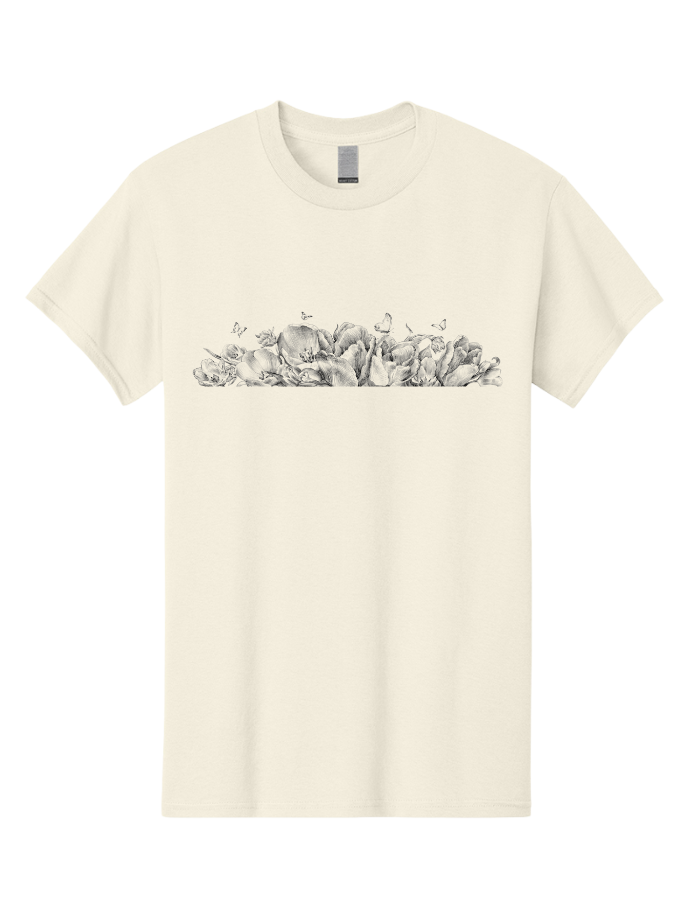 Roses-And-Butterflies Men'S Graphic Tee, 100% Cotton, Comfortable Casual Summer Wear, Machine Washable, Roses, Butterflies, Floral Arrangement, Elegant Flowers, Delicate Butterflies, Vintage Style, Romantic Ambiance, Floral Beauty, Aac273