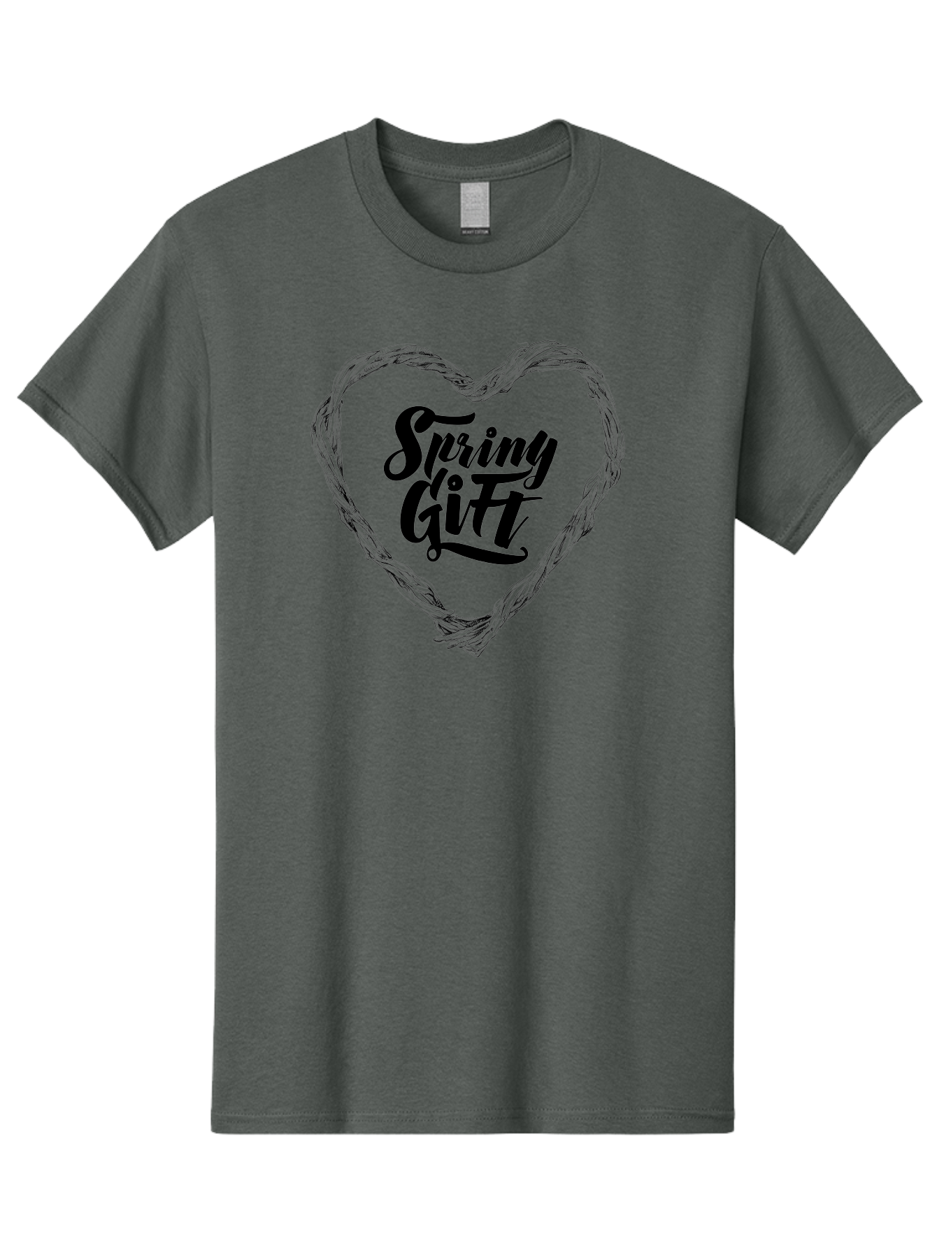 Spring-Gift-1 Men'S Graphic Tee, 100% Cotton, Comfortable Casual Summer Wear, Machine Washable, Handwritten Script, Spring Gift, Heart Shaped Frame, Natural Elements, Seasonal Symbolism, Gift Giving Ideas, Floral Inspiration, Aac274