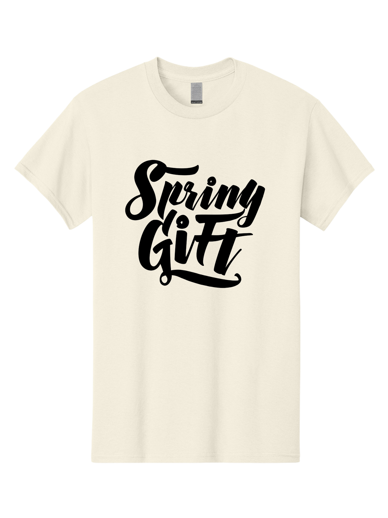 Spring-Gift Men'S Graphic Tee, 100% Cotton, Comfortable Casual Summer Wear, Machine Washable, Spring Gift, Spring Season, Gift Ideas, Spring Inspiration, Calligraphy Text, Stylized Font, Elegant Design, Seasonal Greetings, Spring Vibes Aac275