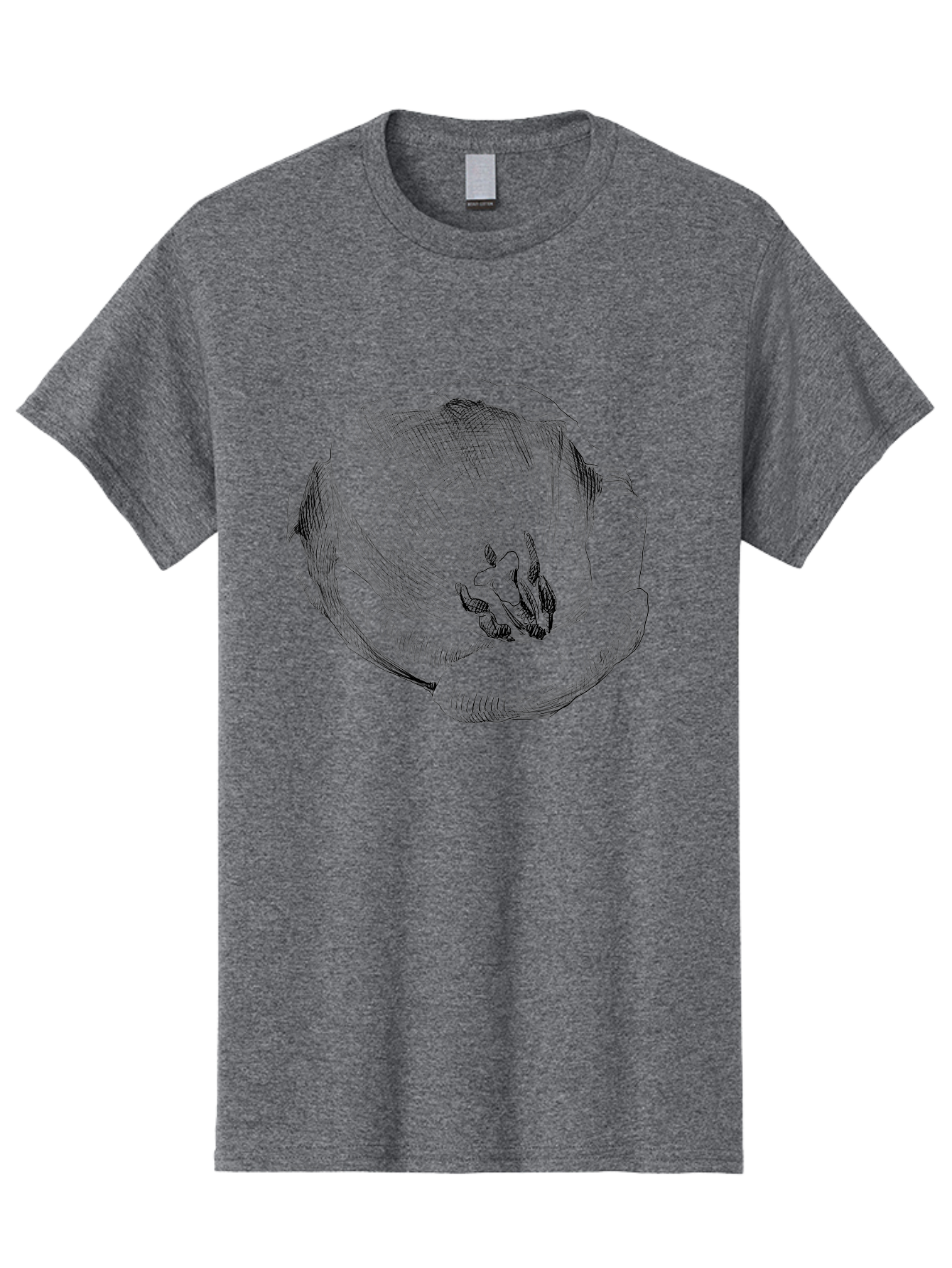 Tulip-1 Men'S Graphic Tee, 100% Cotton, Comfortable Casual Summer Wear, Machine Washable, Tulip Flower, Floral Illustration, Botanical Art, Hand-Drawn Design, Elegant Petals, Delicate Lines, Artistic Expression, Flower Drawing Aac276